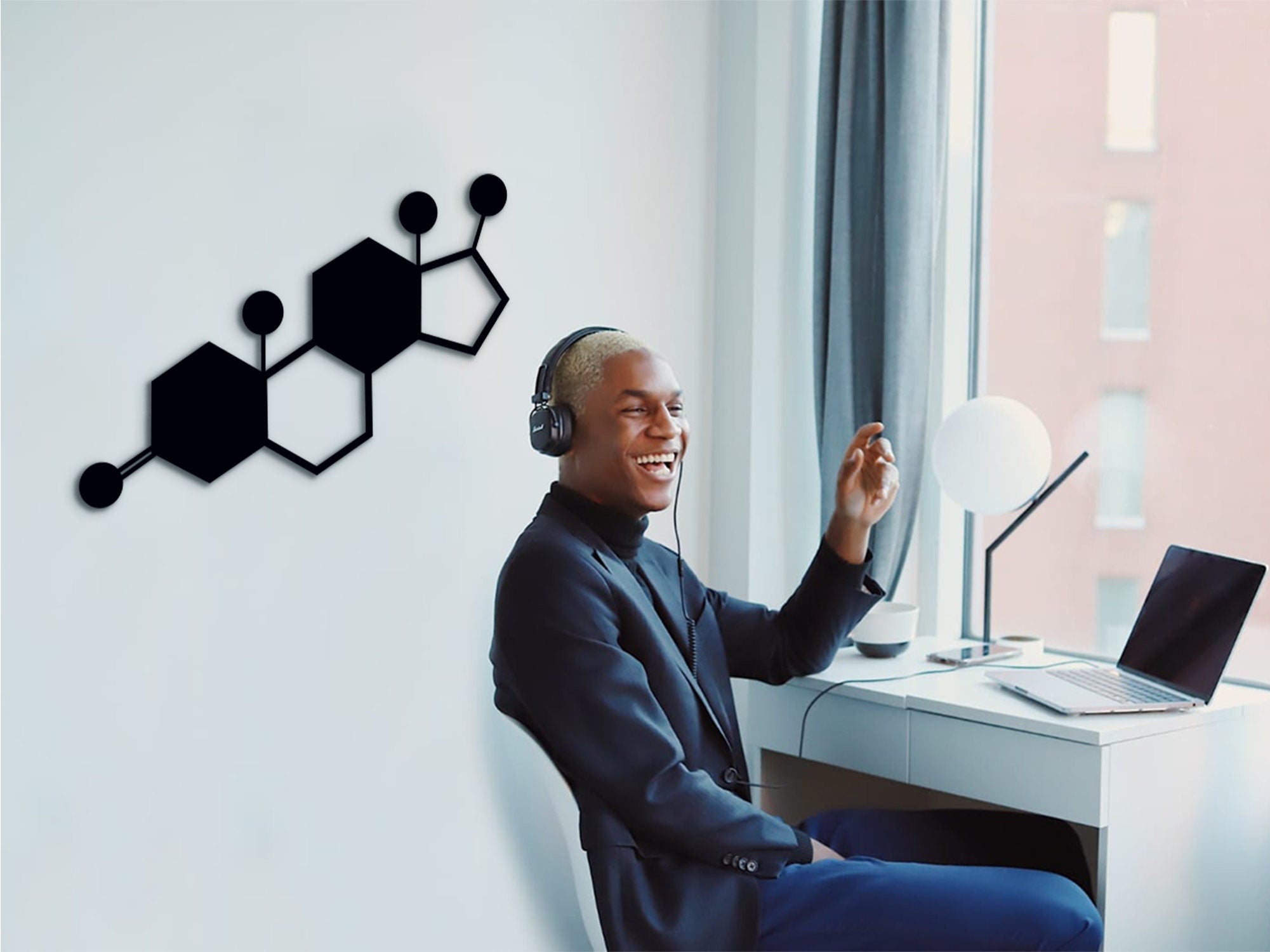 Testosterone Molecule Wood Wall Art: Science Gift