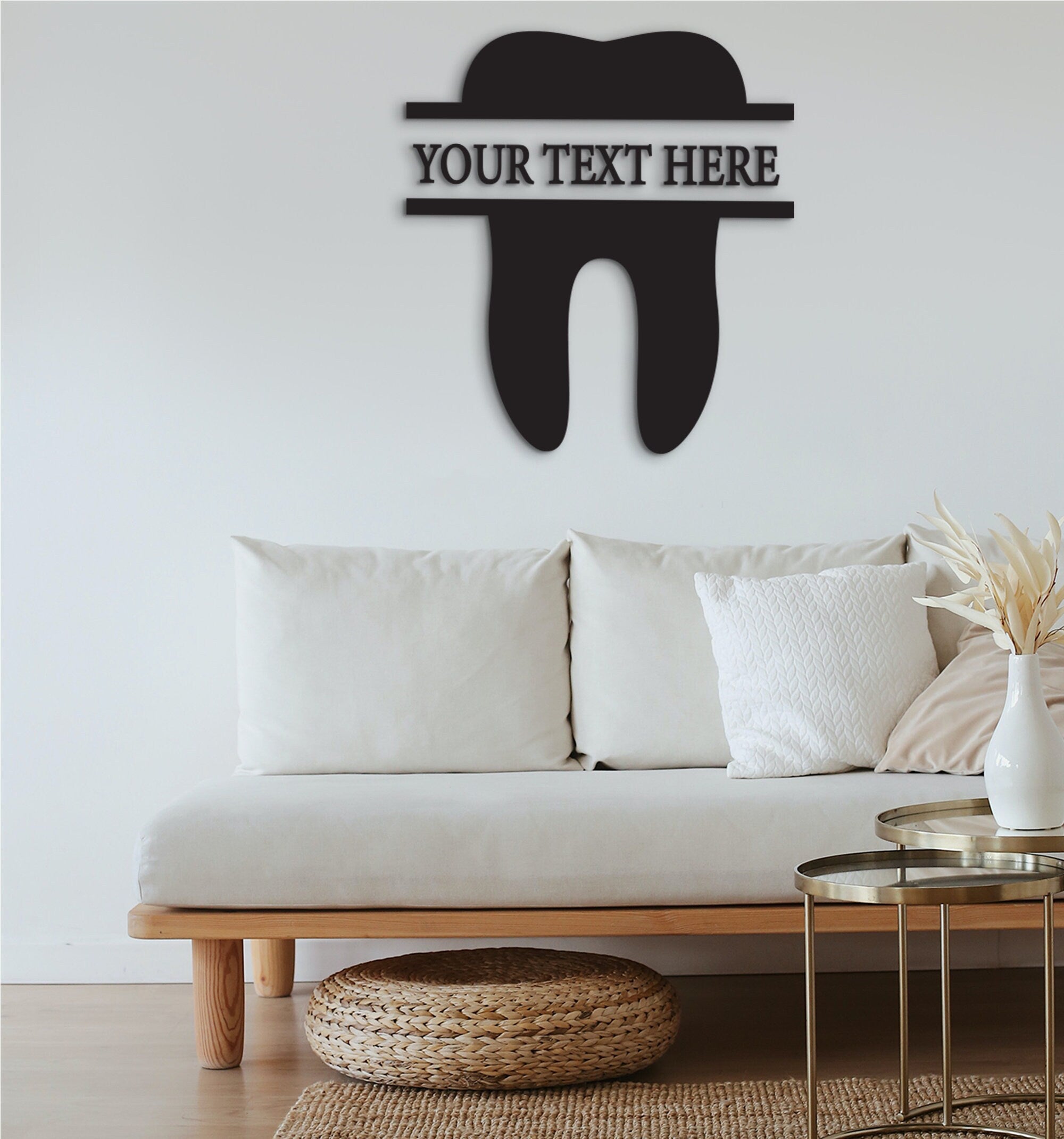 Personalized Dentist Office Sign: Laser Cut Wood Tooth Decor