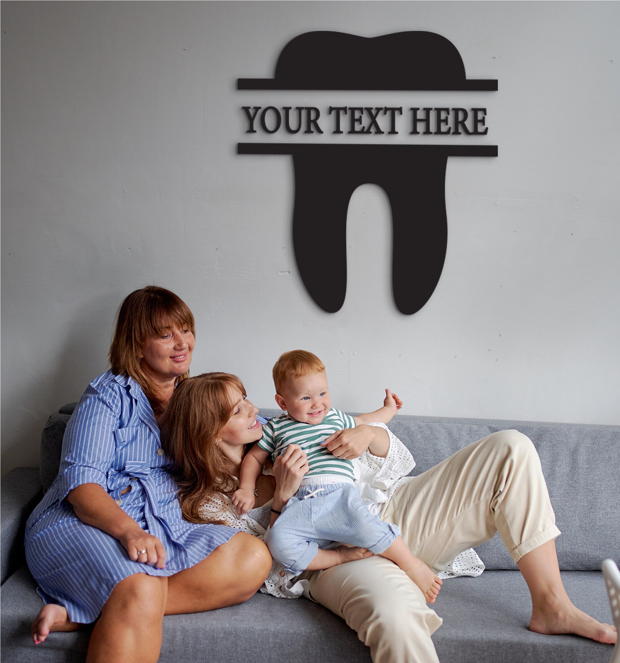 Personalized Dentist Office Sign: Laser Cut Wood Tooth Decor