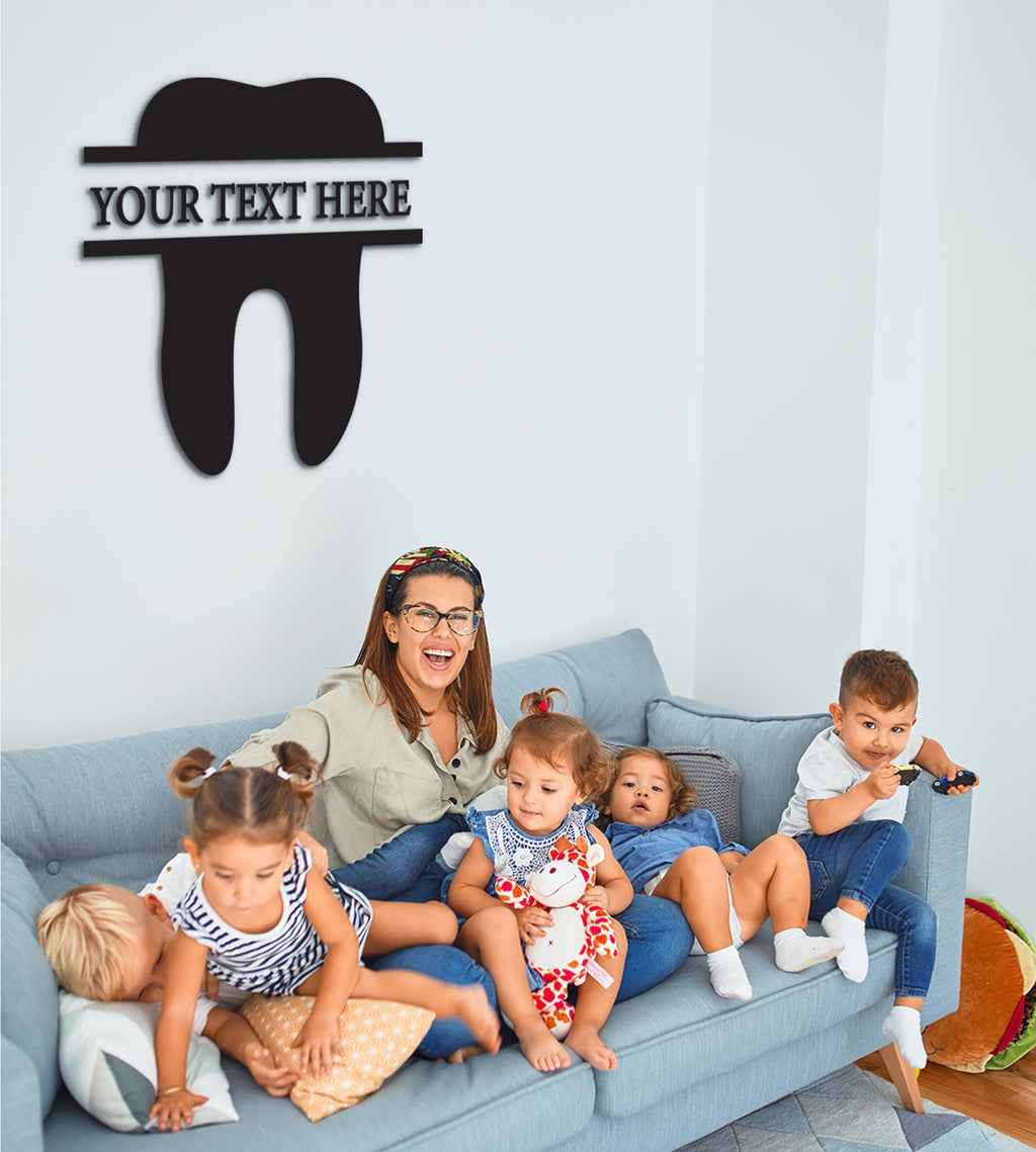Personalized Dentist Office Sign: Laser Cut Wood Tooth Decor