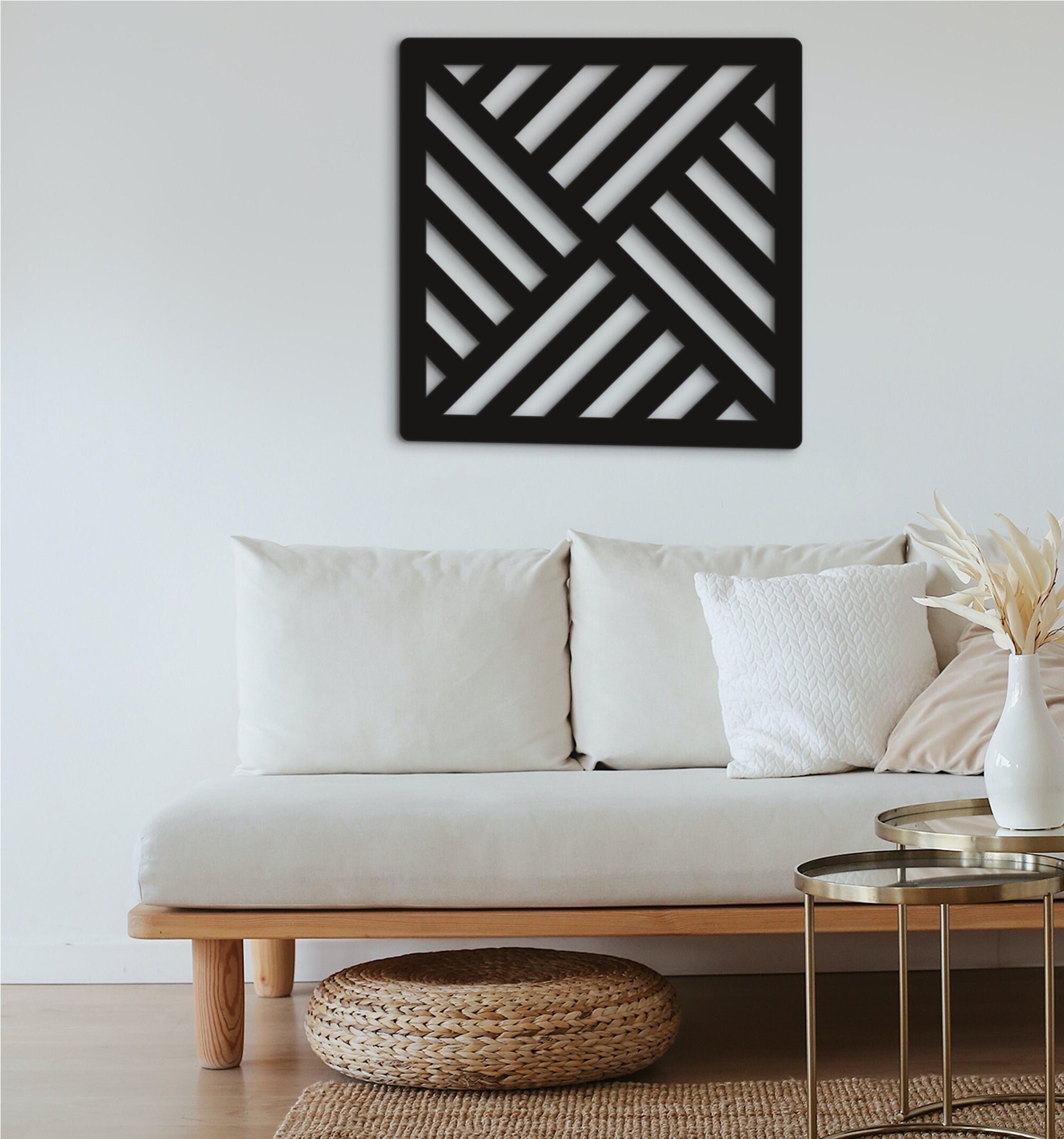 Geometric Wood Wall Art: Laser Cut Modern Home Decor