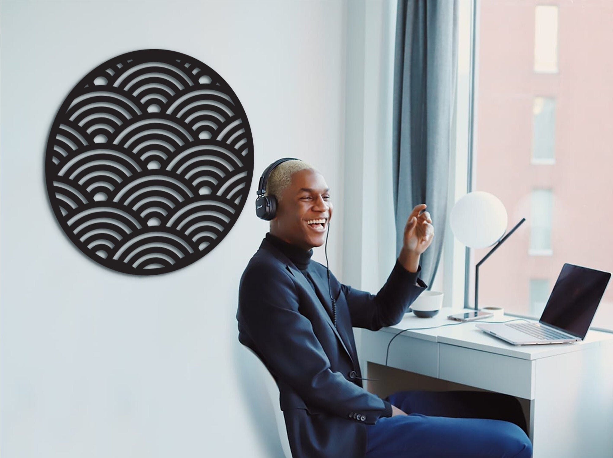 Laser Cut Wood Wave Wall Art: 3D Shadow Decor