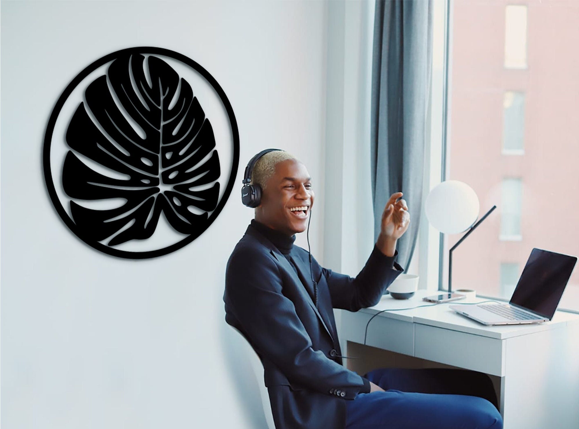 Geometric Monstera Leaf Wood Wall Art: Tropical Home Decor