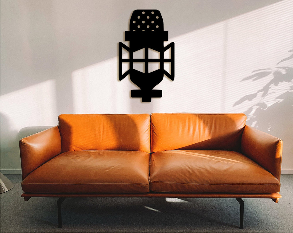 3D Microphone Wall Art: Podcast Studio Decor