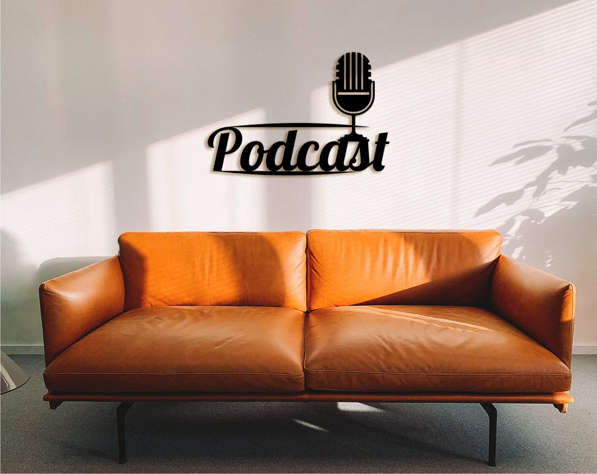3D Podcast Wall Art: Studio Decor, Microphone Sign