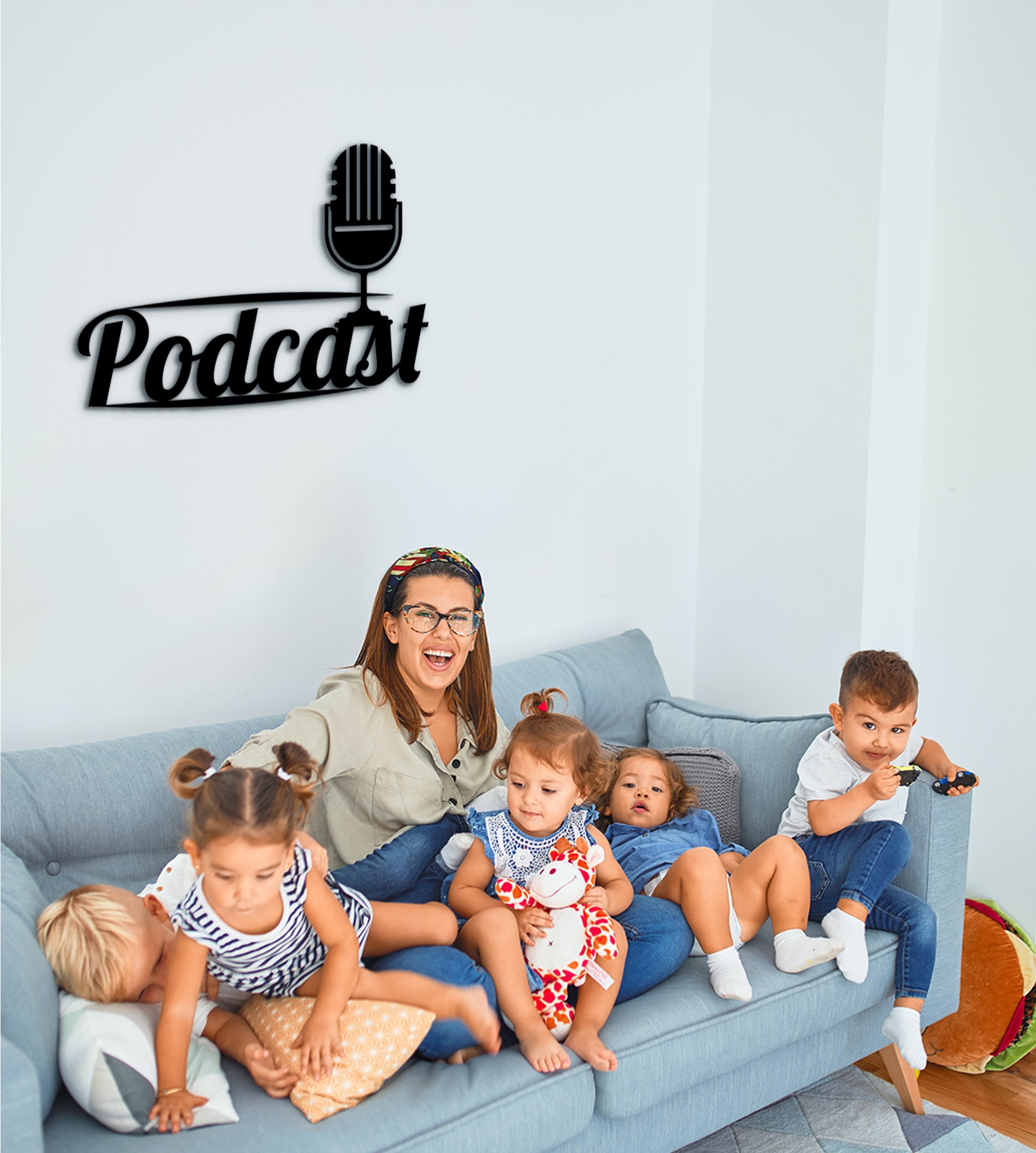 3D Podcast Wall Art: Studio Decor, Microphone Sign