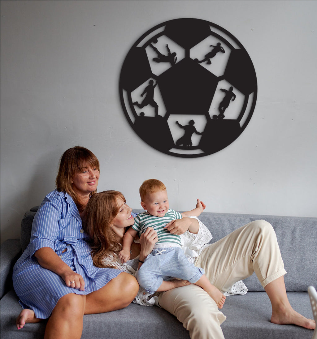 Soccer Ball Metal Wall Art: Boys Room Decor, Coach Gift