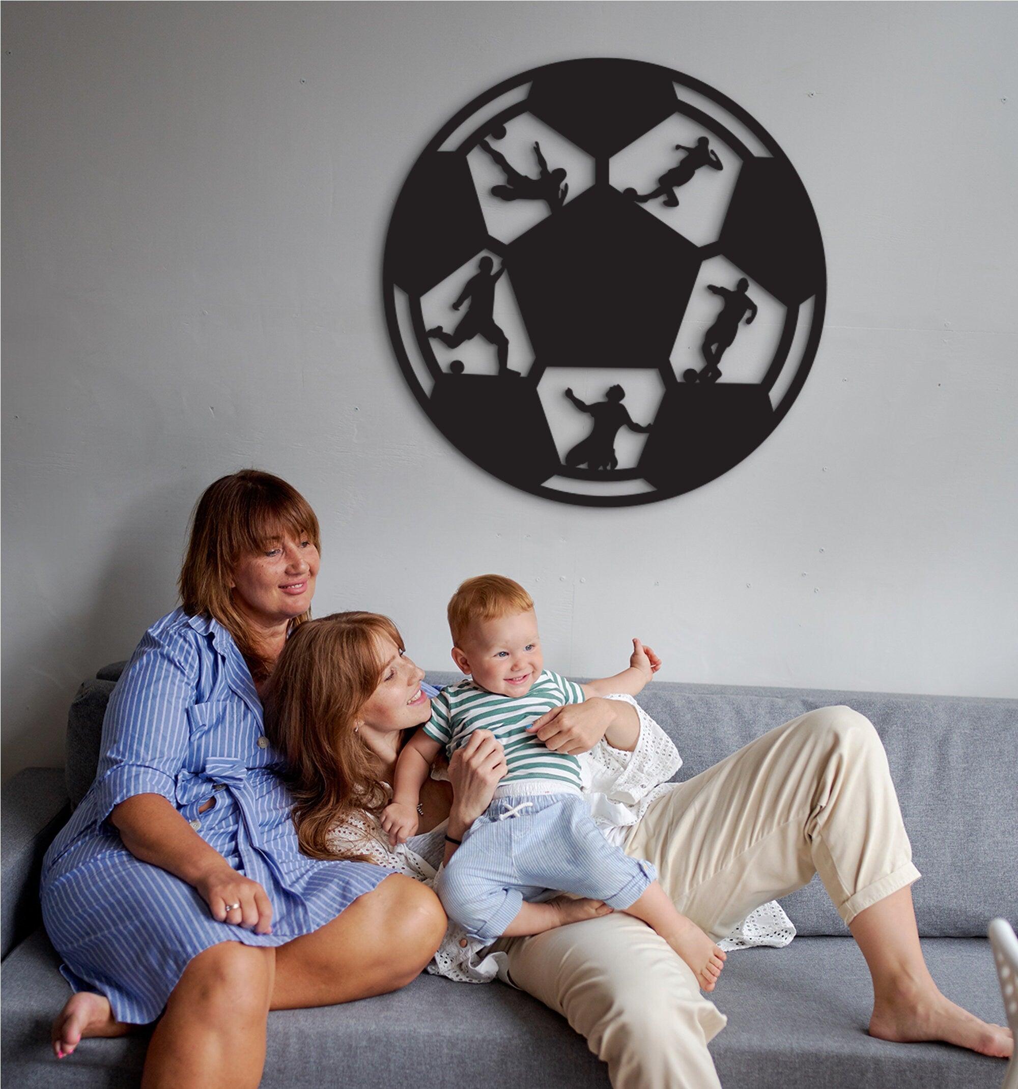 Soccer Ball Metal Wall Art: Boys Room Decor, Coach Gift