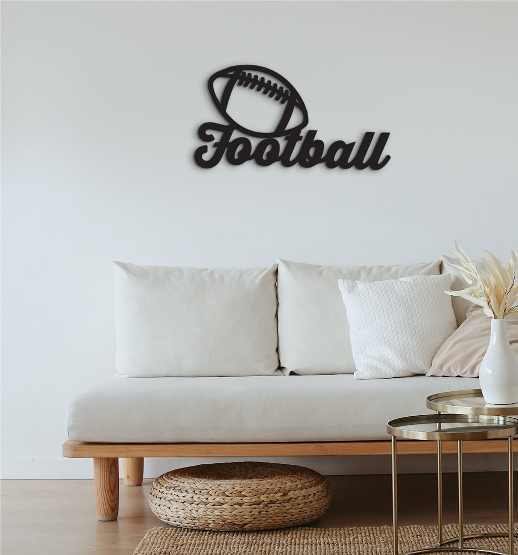 Football Wood Wall Decor: Sports Bedroom Art
