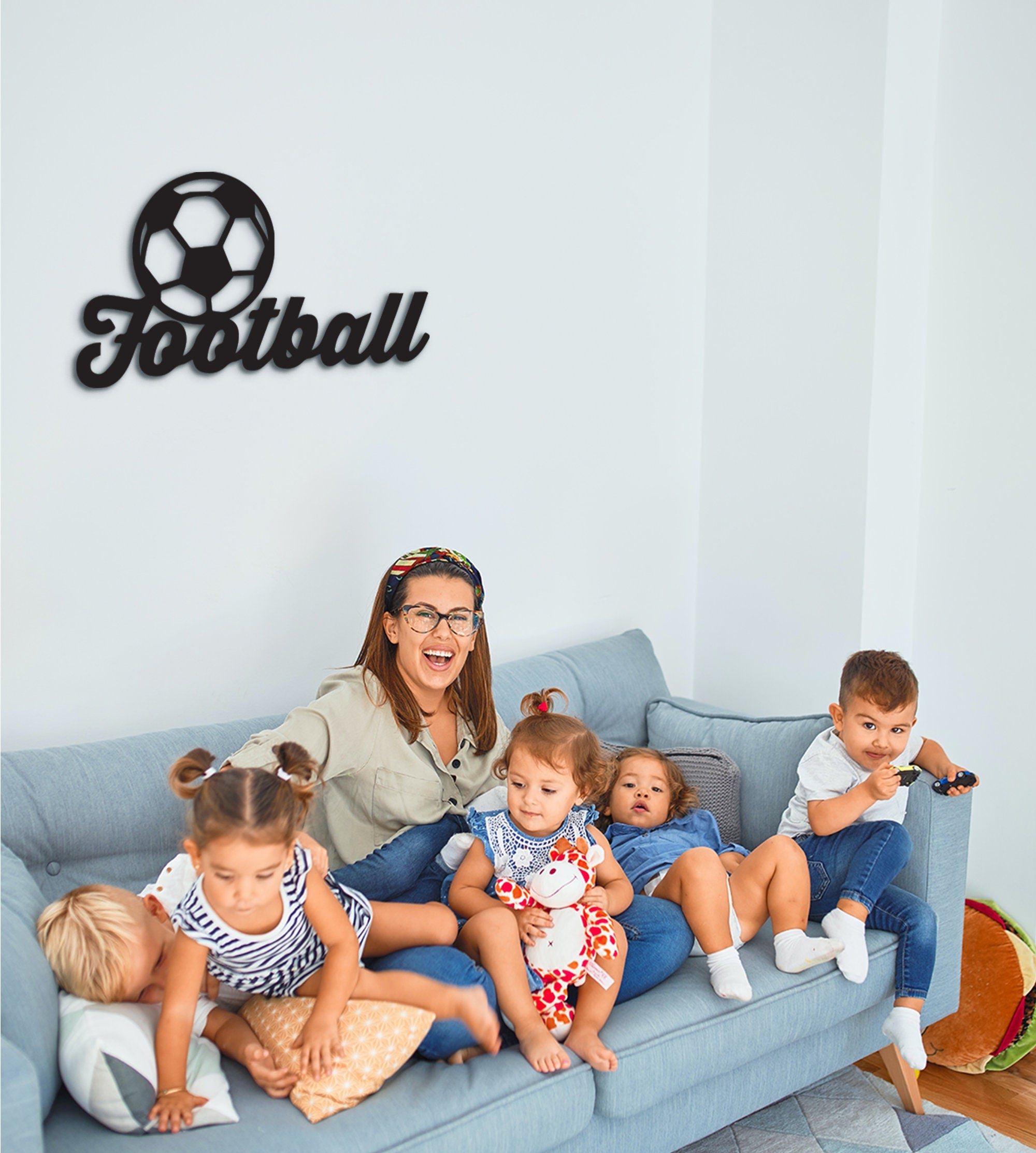 Football Wooden Wall Decor: Boys Room Sports Art