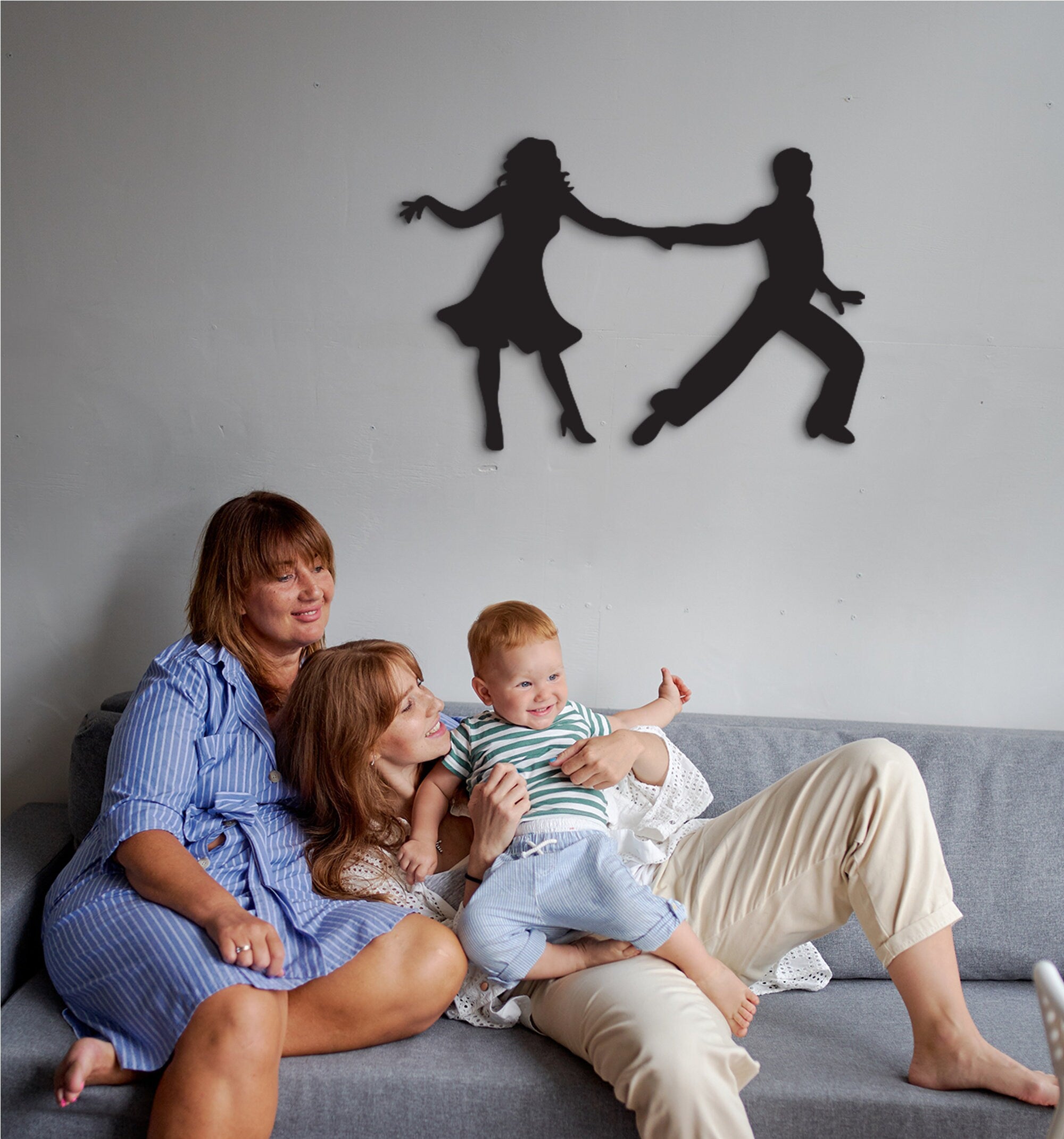 Tango Dance Wood Wall Art: Geometric Home Decor Gift