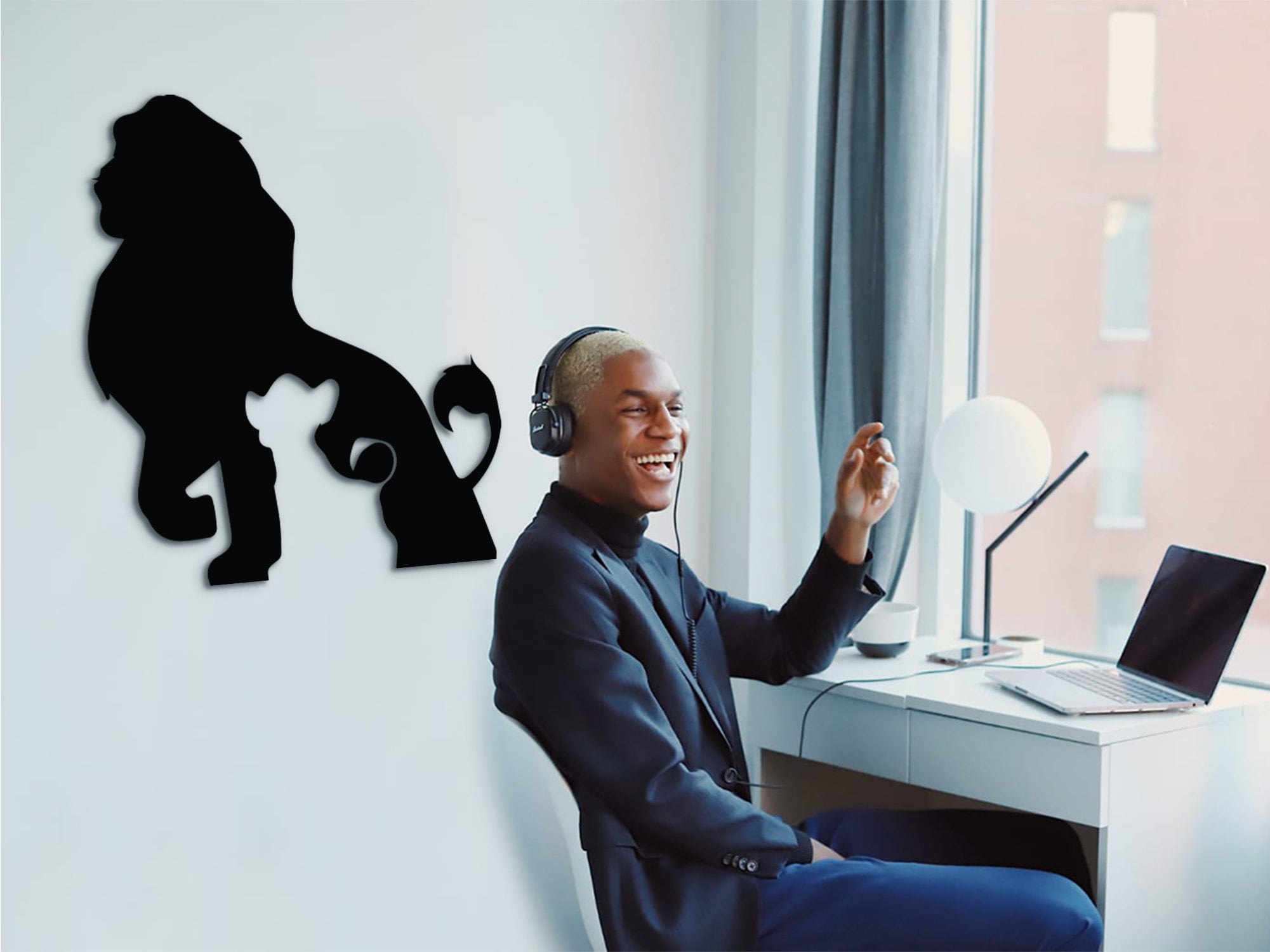 Lion King Wood Wall Decor: 3D Shadow Art, Kids Room