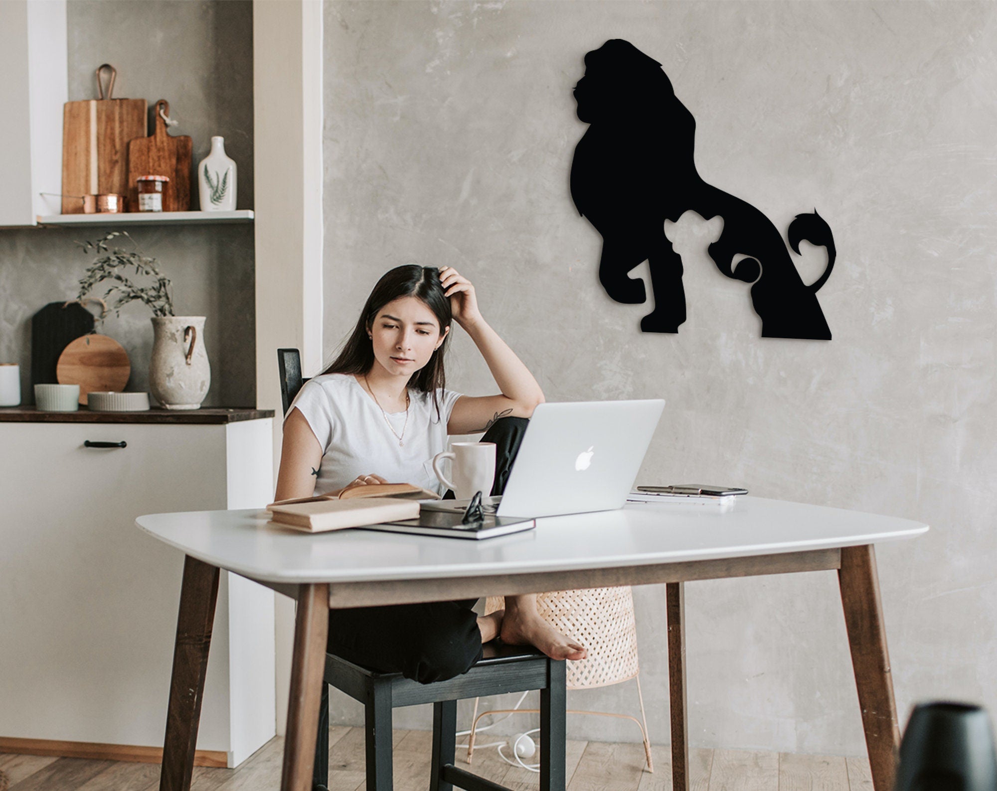 Lion King Wood Wall Decor: 3D Shadow Art, Kids Room