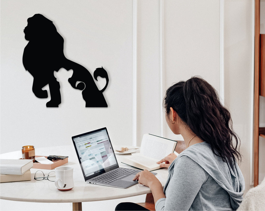 Lion King Wood Wall Decor: 3D Shadow Art, Kids Room