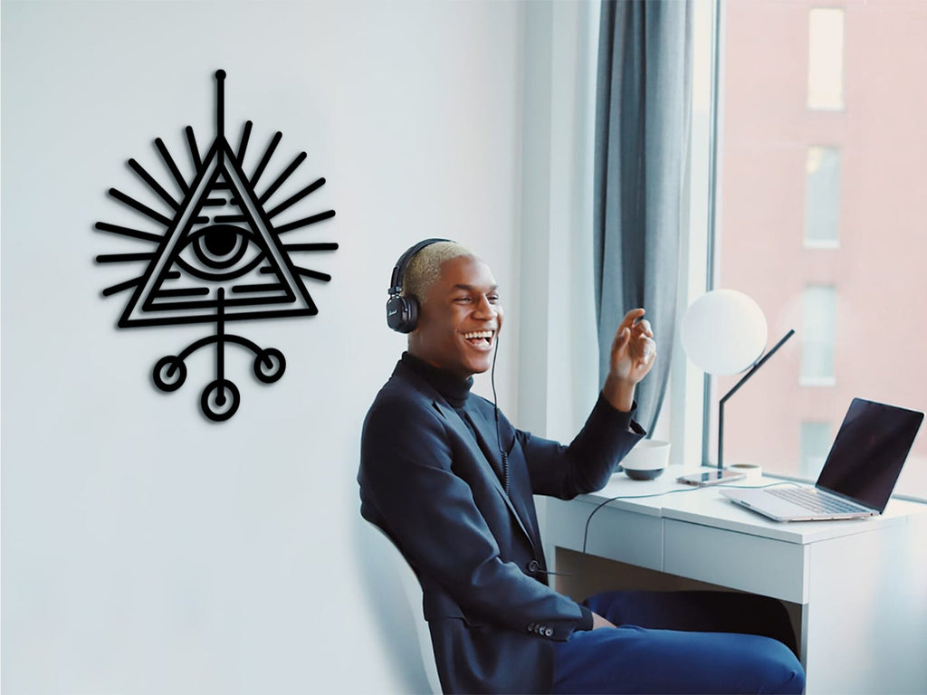 Evil Eye Wall Decor: Laser Cut Wood, Protection Art