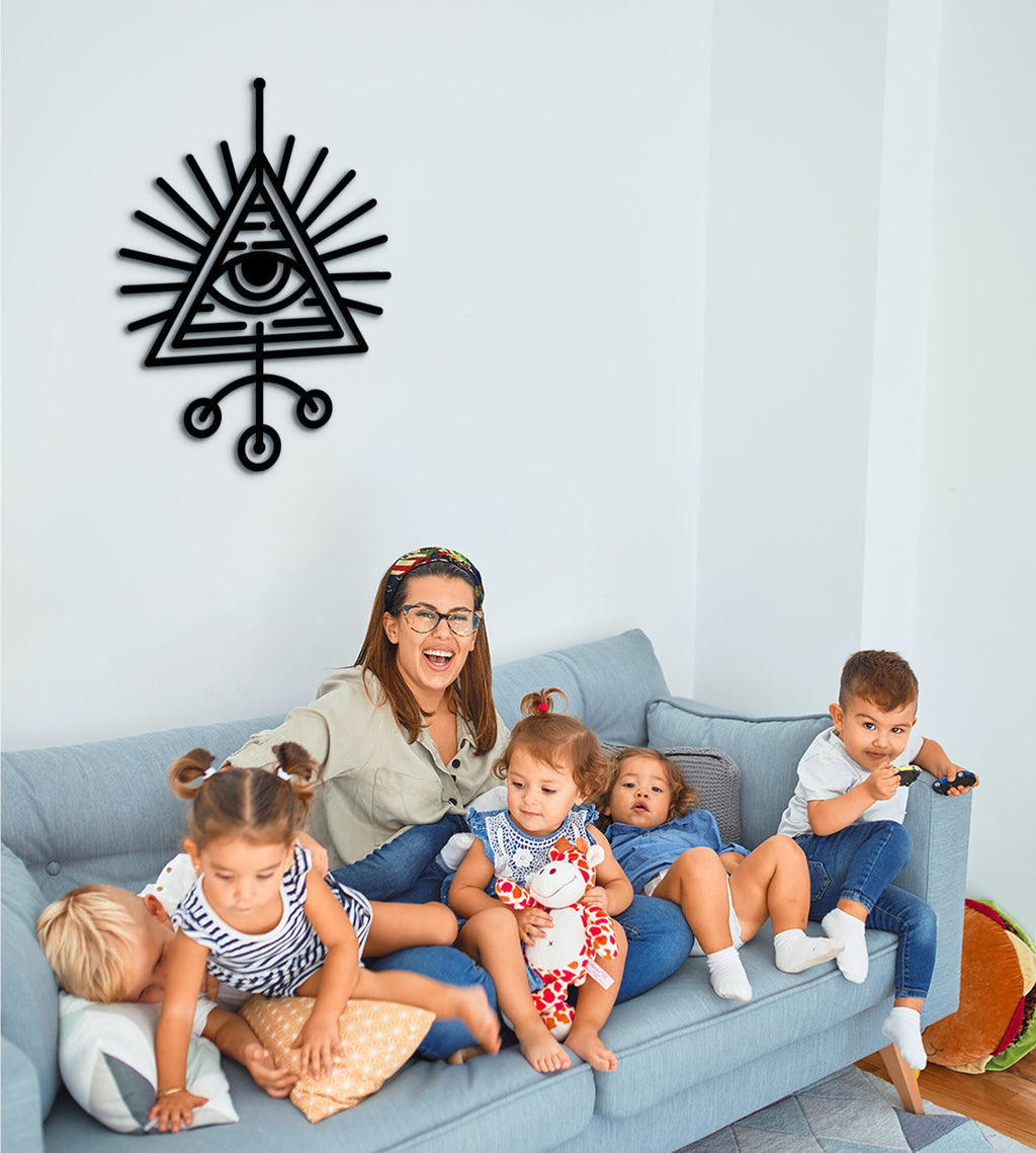 Evil Eye Wall Decor: Laser Cut Wood, Protection Art