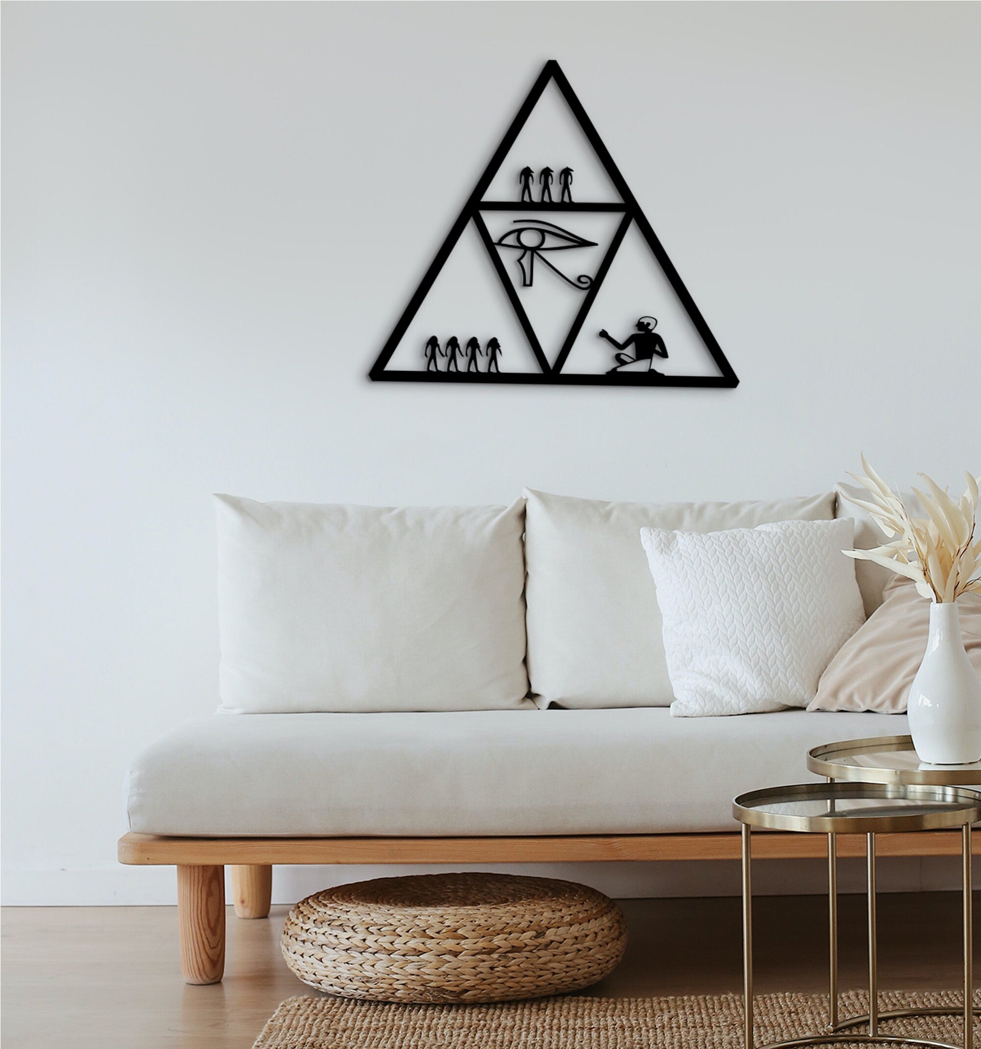 Eye of Horus Wooden Wall Art: Egyptian Decor Hanging Sign