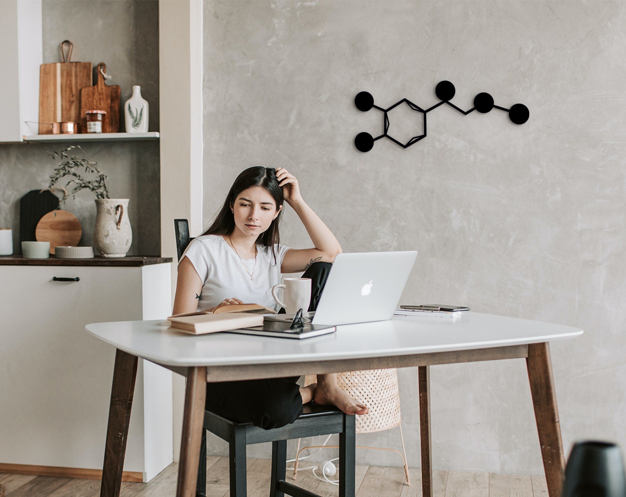 Adrenaline Molecule Wooden Wall Art: Science Chemistry Gift