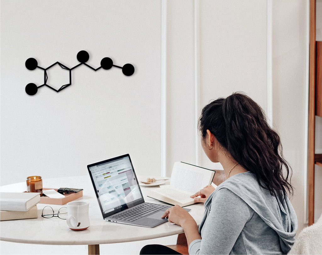 Adrenaline Molecule Wooden Wall Art: Science Chemistry Gift