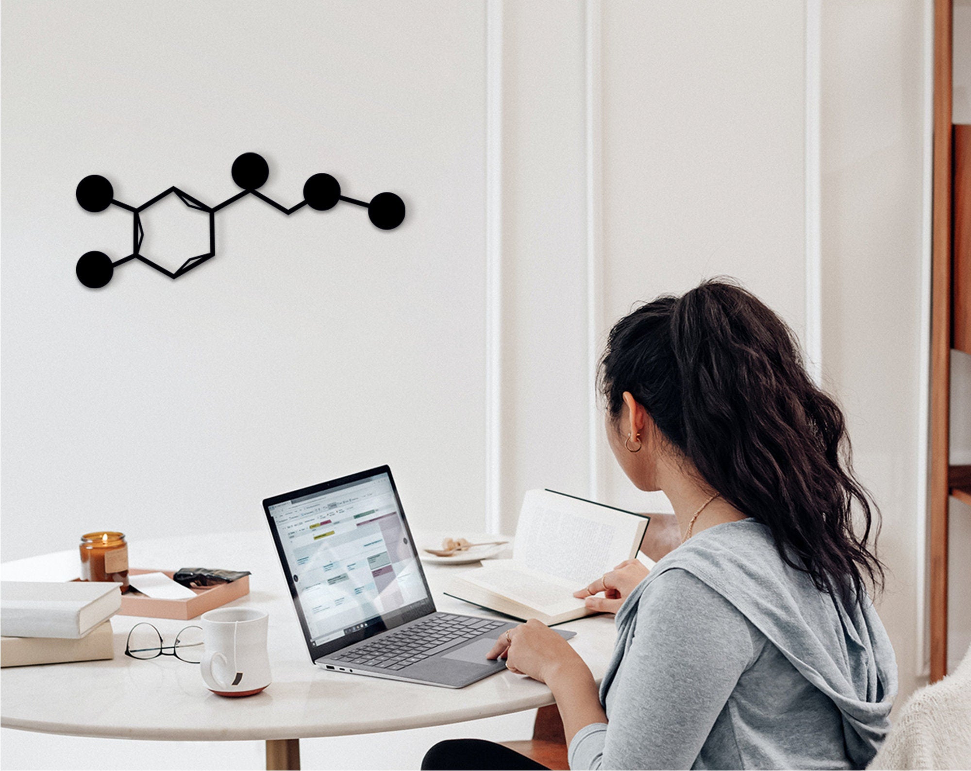 Adrenaline Molecule Wooden Wall Art: Science Chemistry Gift