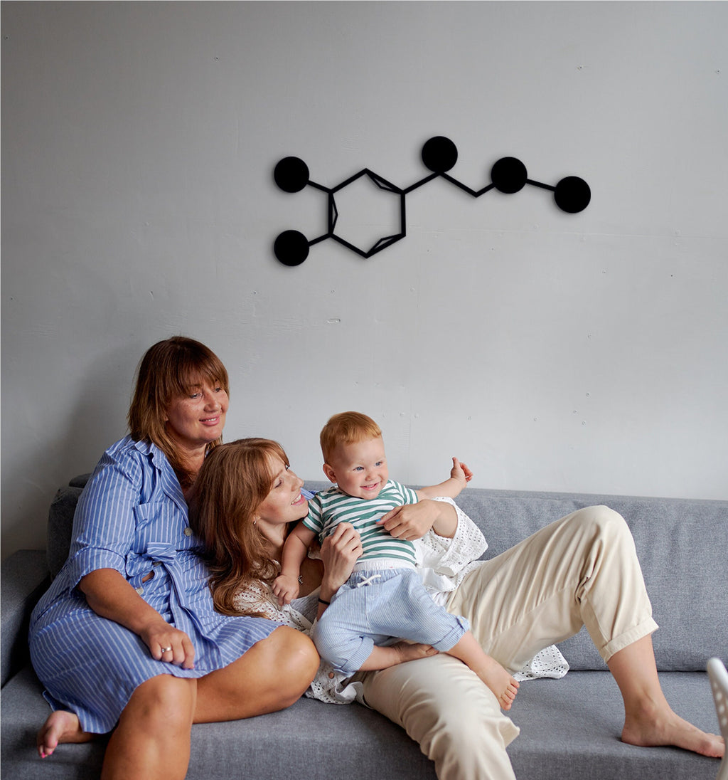 Adrenaline Molecule Wooden Wall Art: Science Chemistry Gift