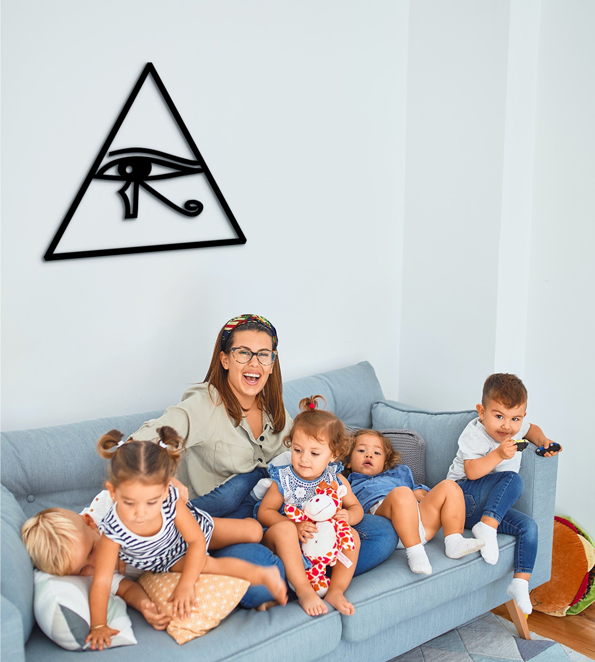 Eye of Horus Wood Sign: Egyptian Decor, Archeology Gift