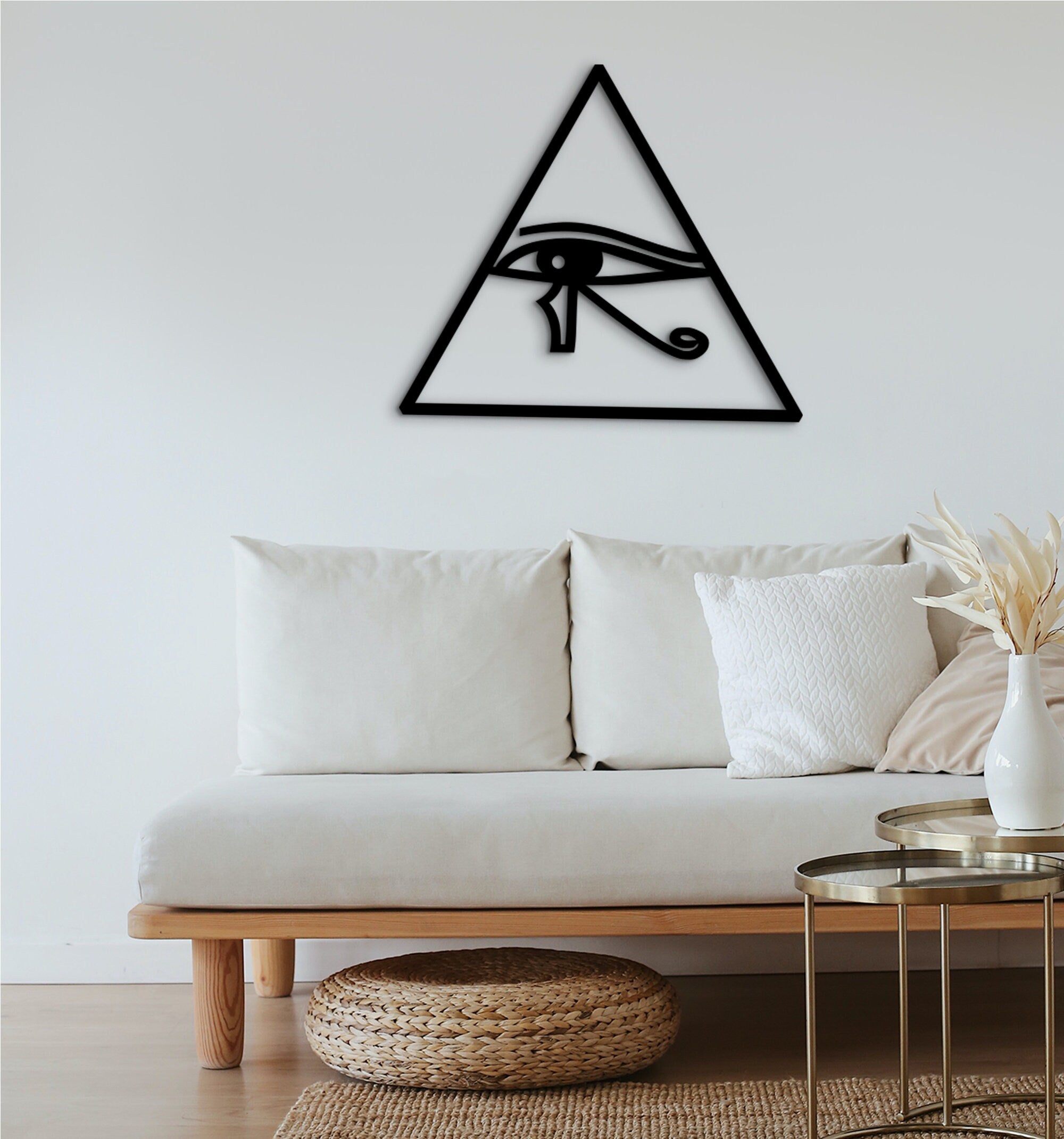 Eye of Horus Wood Sign: Egyptian Decor, Archeology Gift