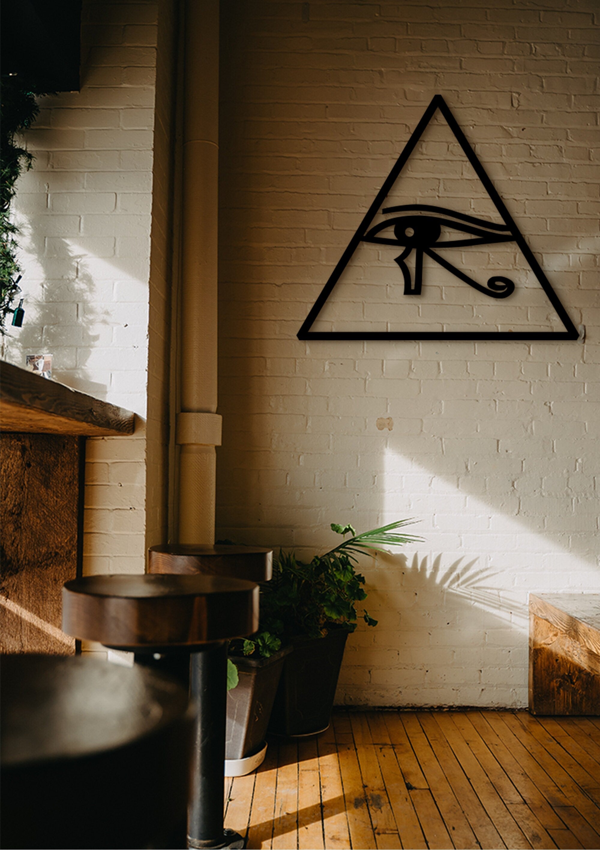 Eye of Horus Wood Sign: Egyptian Decor, Archeology Gift
