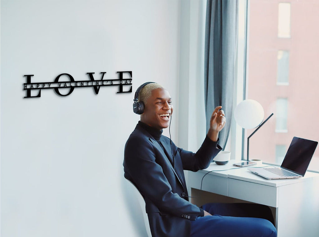 Valentines Day Wood Wall Decor: Elegant Office Art