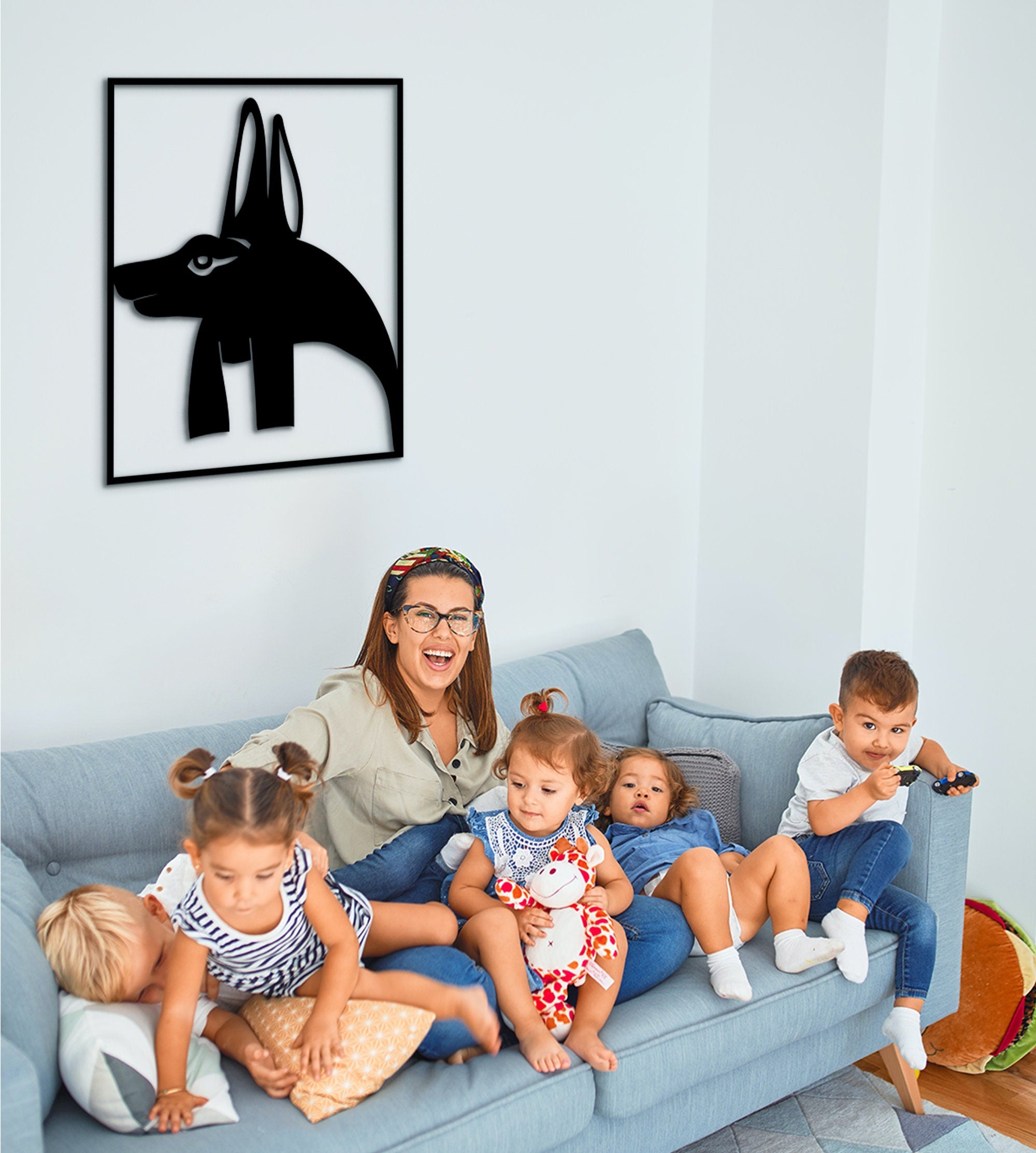 Anubis Egyptian God Wooden Wall Art: Laser Cut Decor