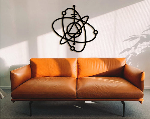 3D Atom Wall Decor, Geometric Physics Wall Art