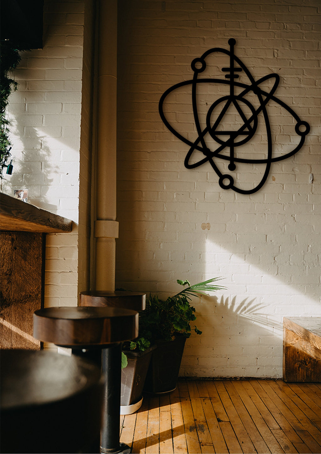 3D Atom Wall Decor, Geometric Physics Wall Art