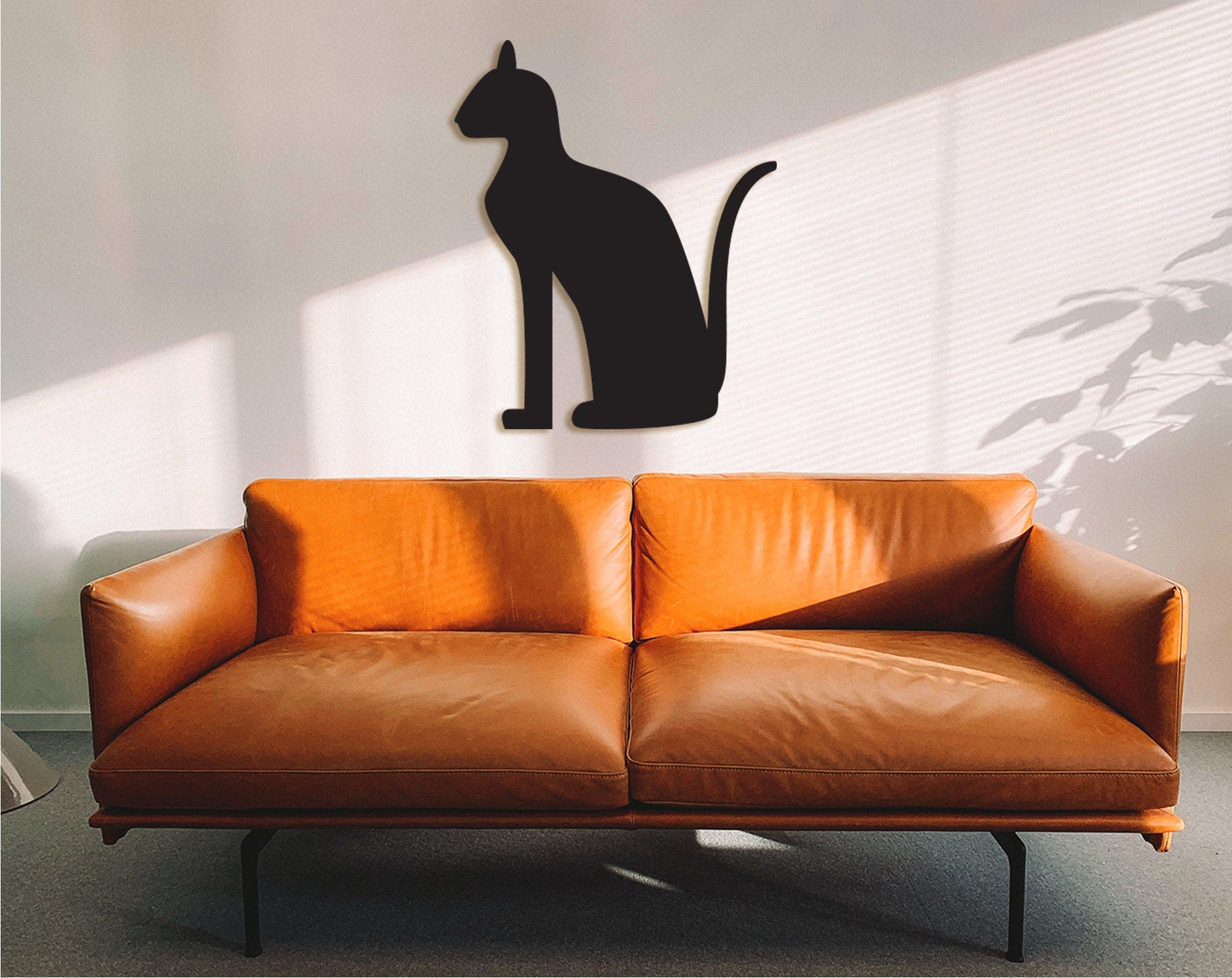 Egyptian Bastet Cat Wall Art: Wood Home Decor