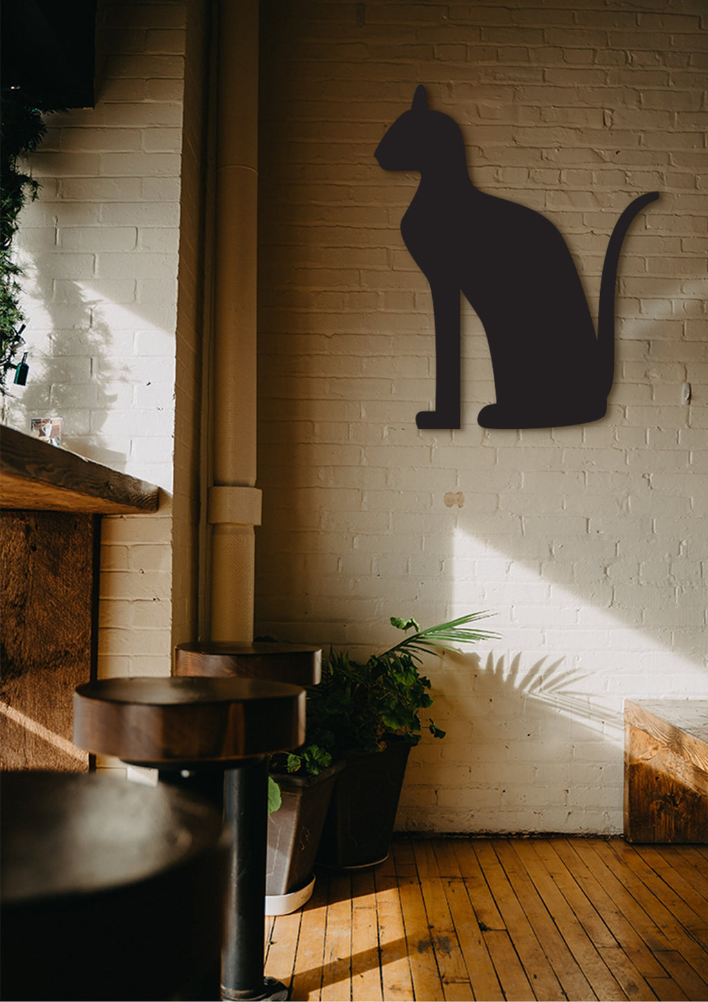 Egyptian Bastet Cat Wall Art: Wood Home Decor