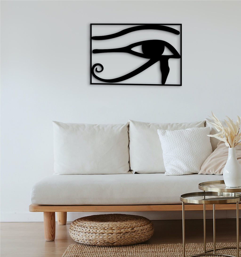 Wood Eye of Horus Wall Decor: Egyptian Symbol Art