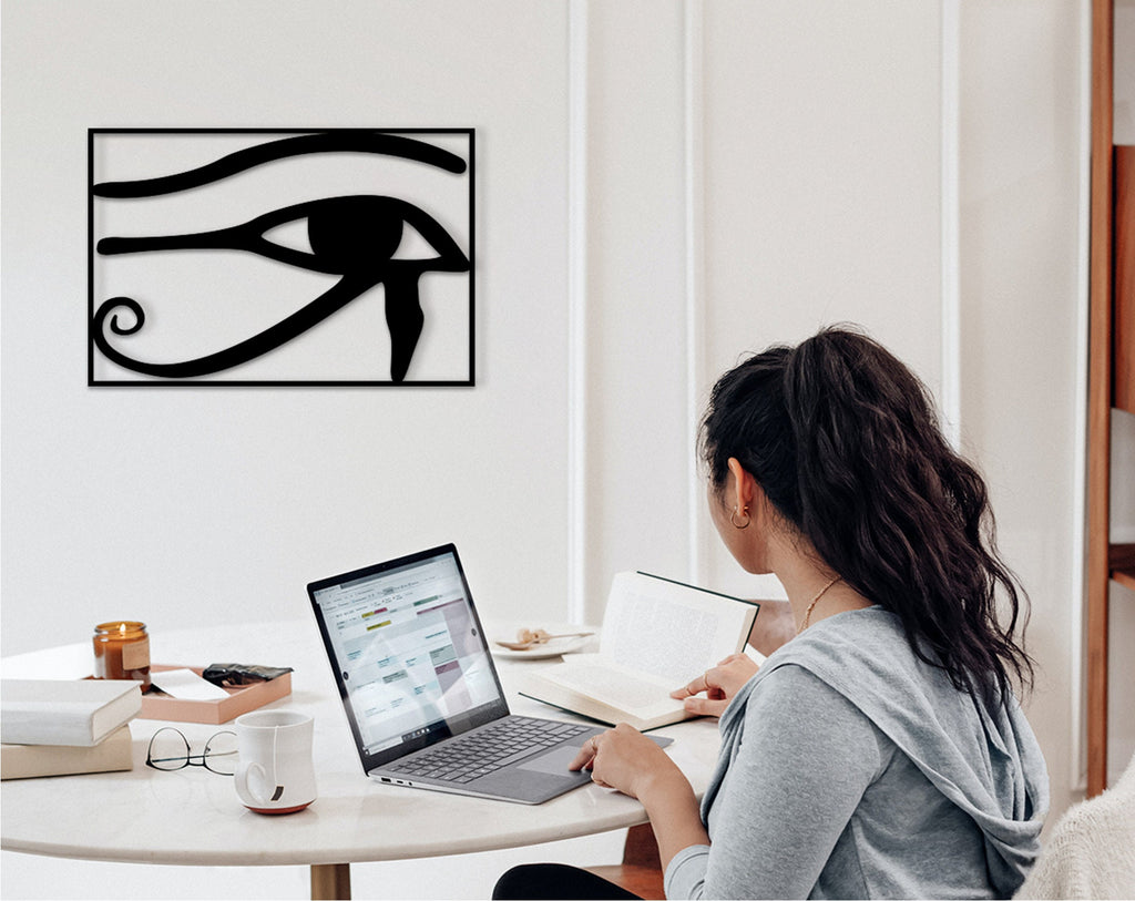 Wood Eye of Horus Wall Decor: Egyptian Symbol Art