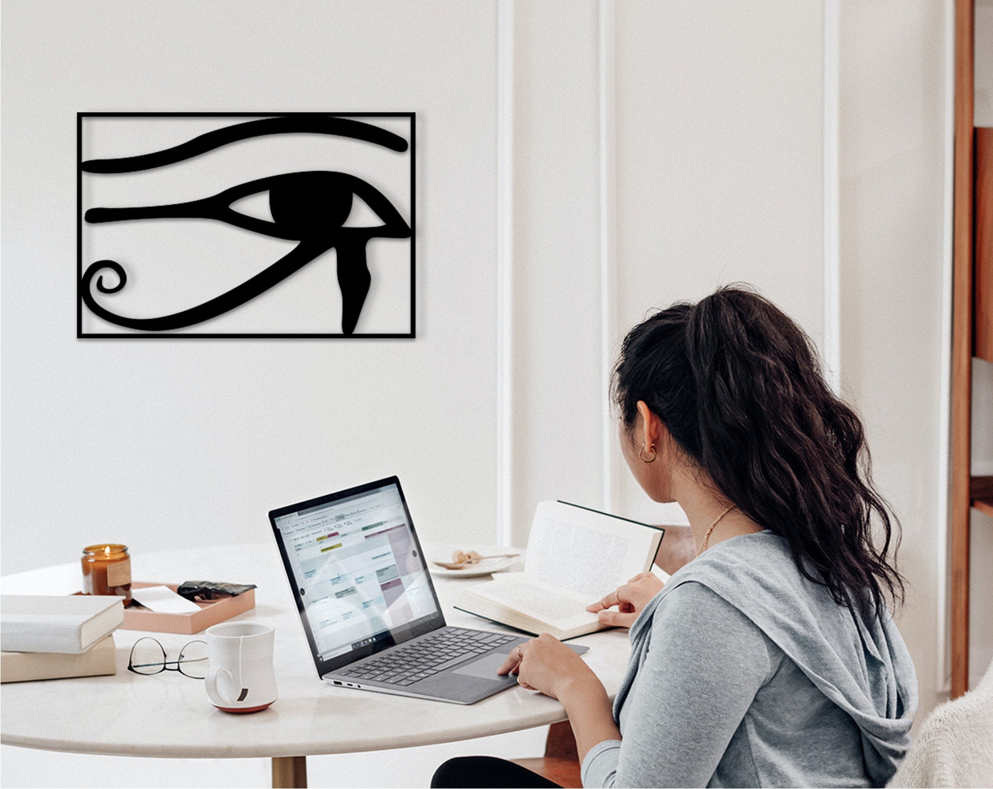Wood Eye of Horus Wall Decor: Egyptian Symbol Art