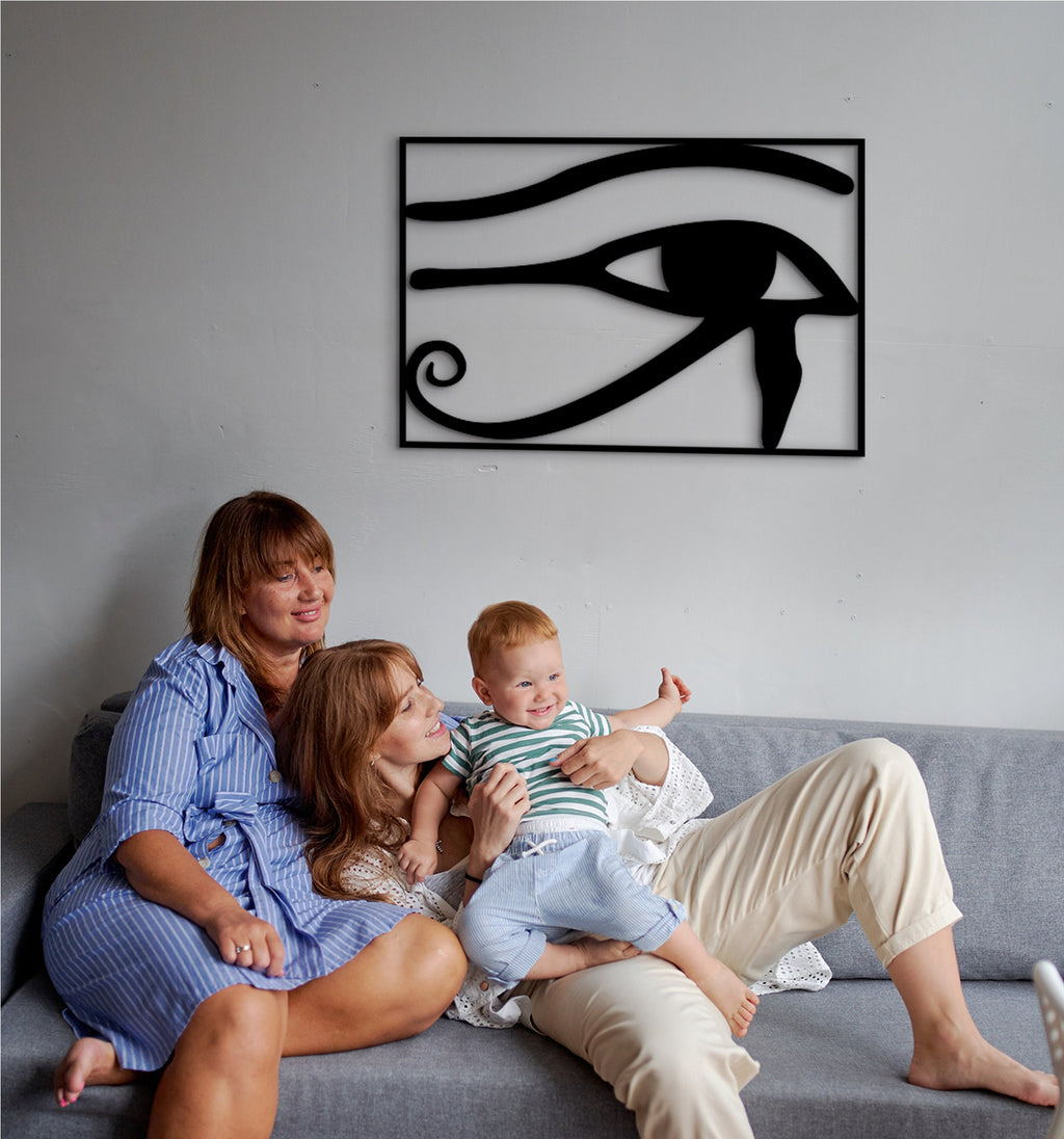 Wood Eye of Horus Wall Decor: Egyptian Symbol Art