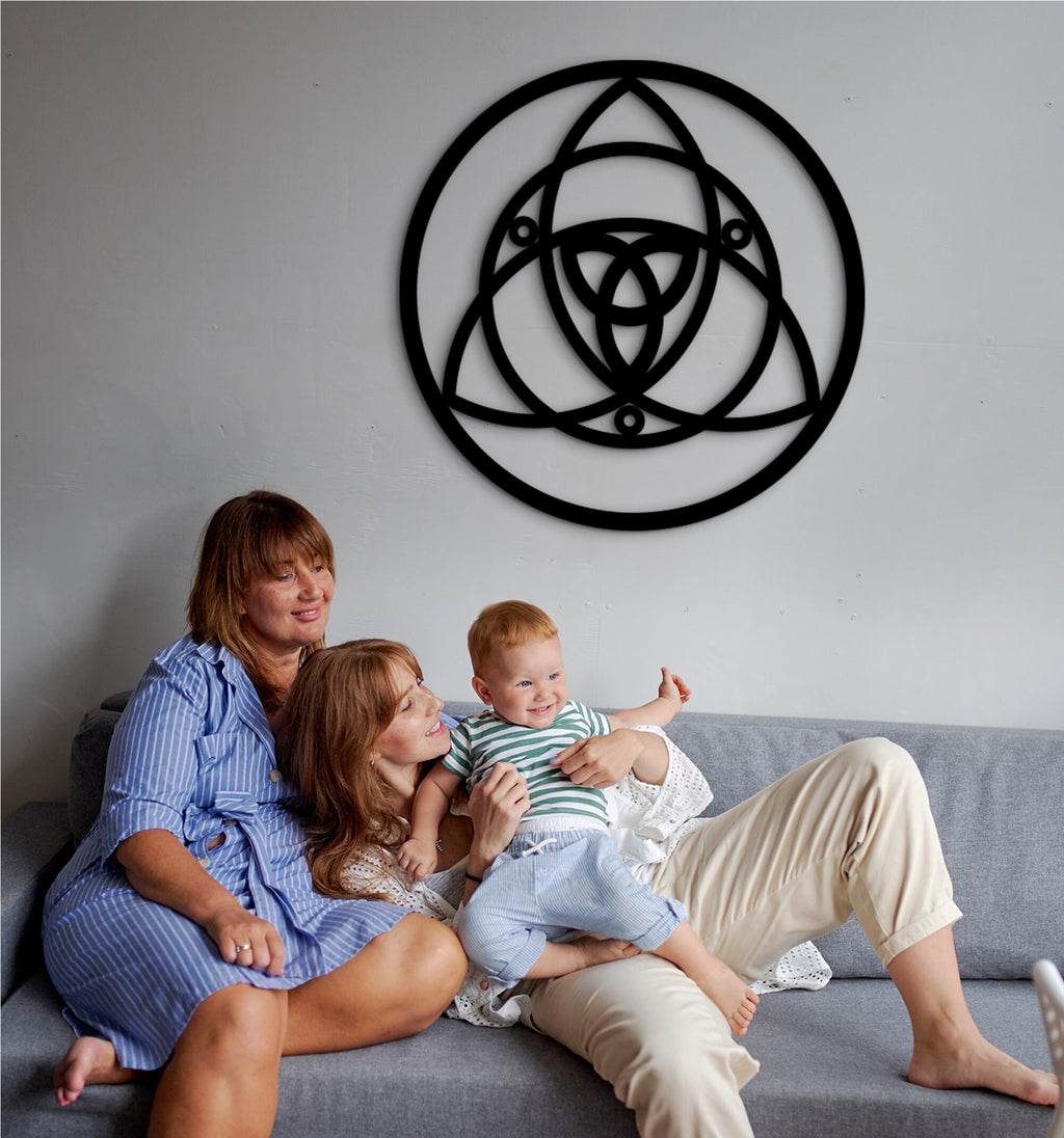 Triquetra Wood Wall Art: Celtic Home Decor