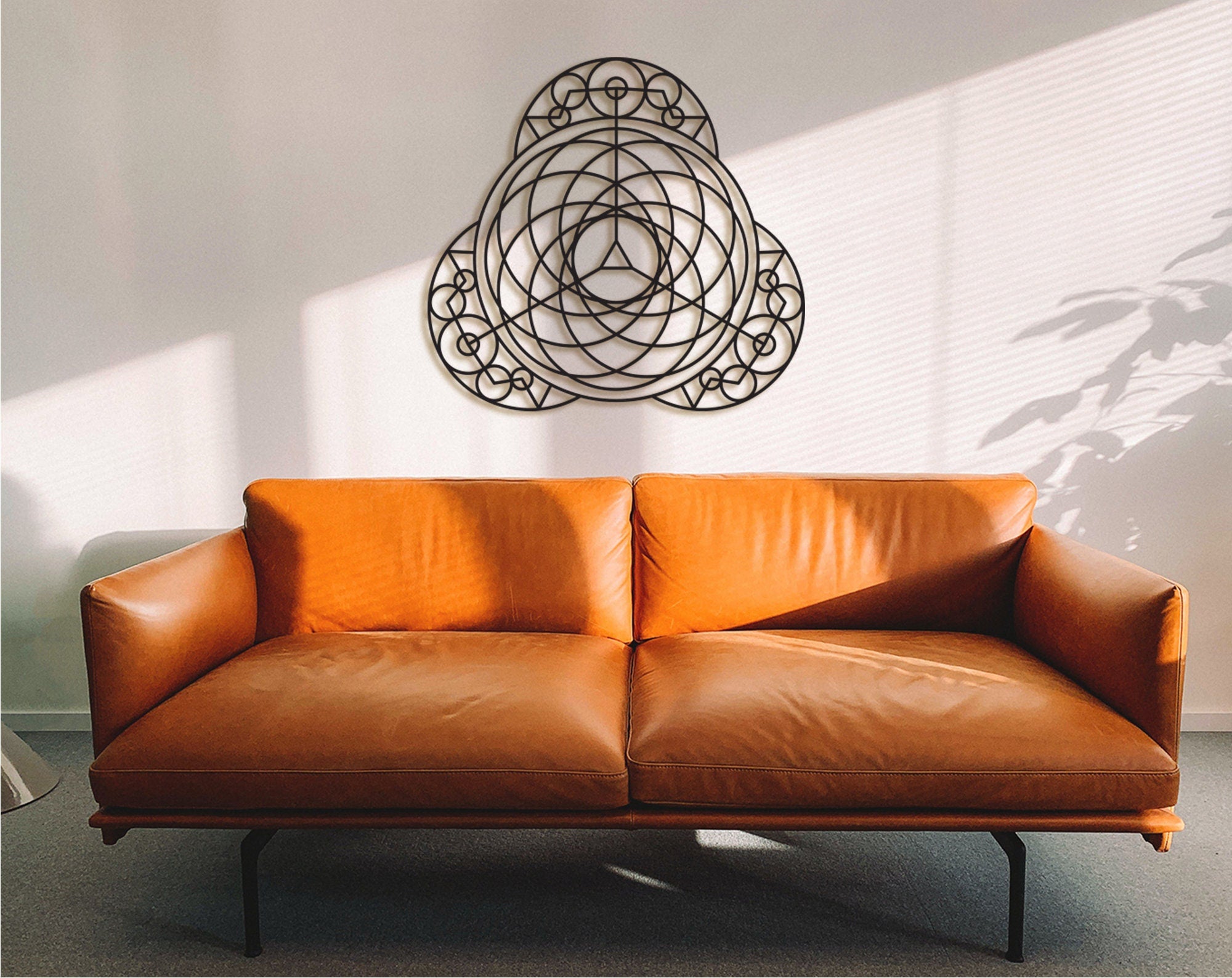 Metatron's Cube Wood Wall Decor: Geometric Symbol Art