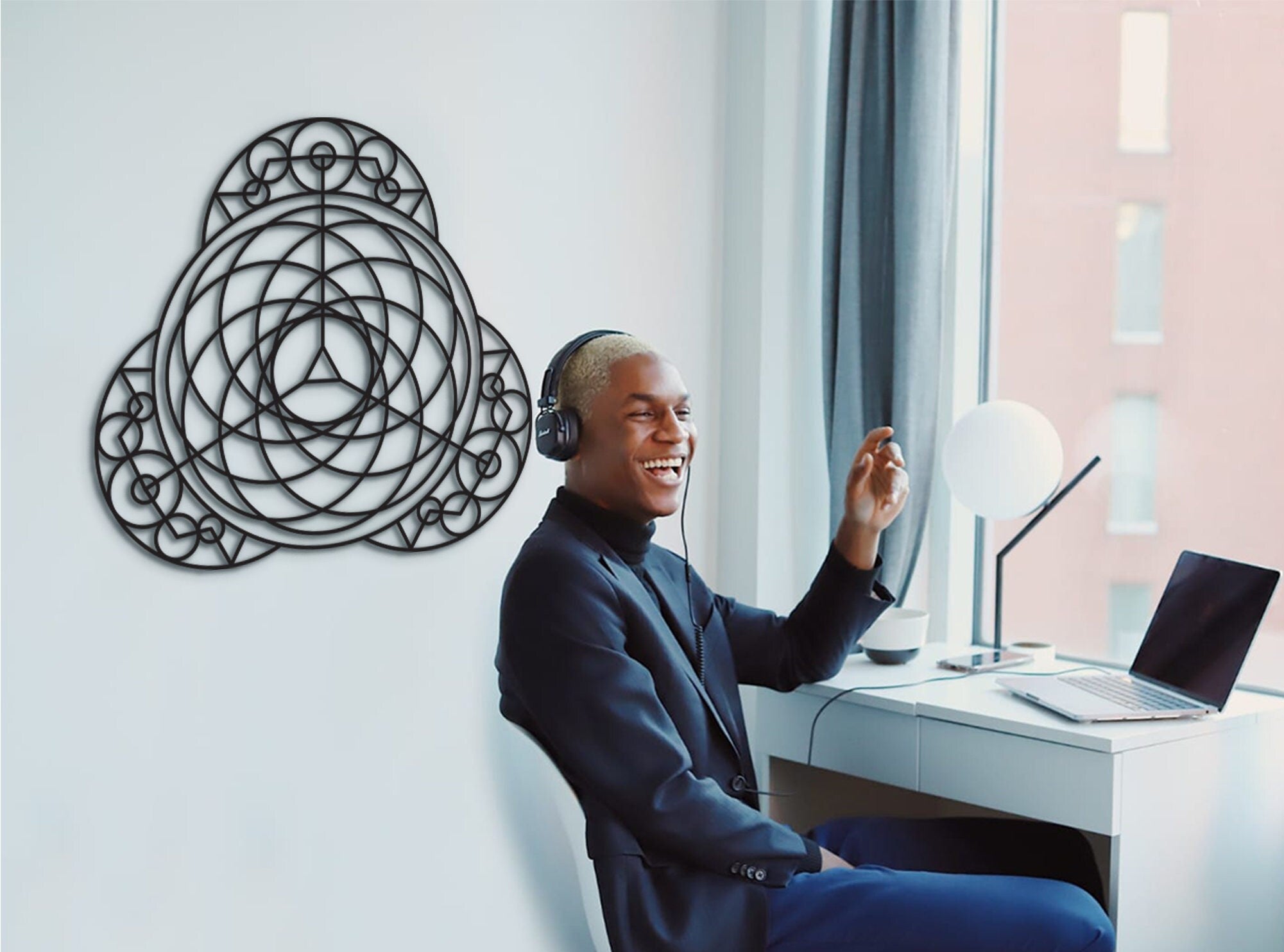 Metatron's Cube Wood Wall Decor: Geometric Symbol Art