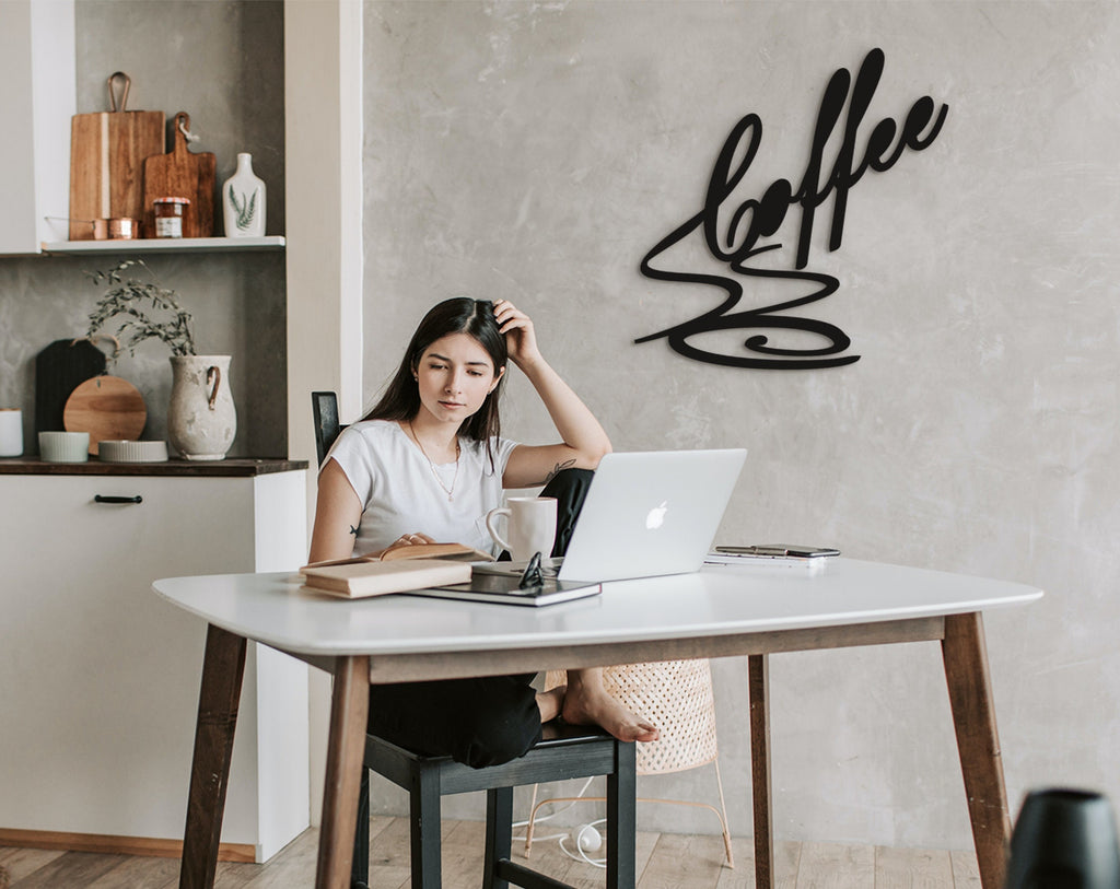 Coffee Sign: Laser Cut Wood Wall Art, Coffee Bar Decor