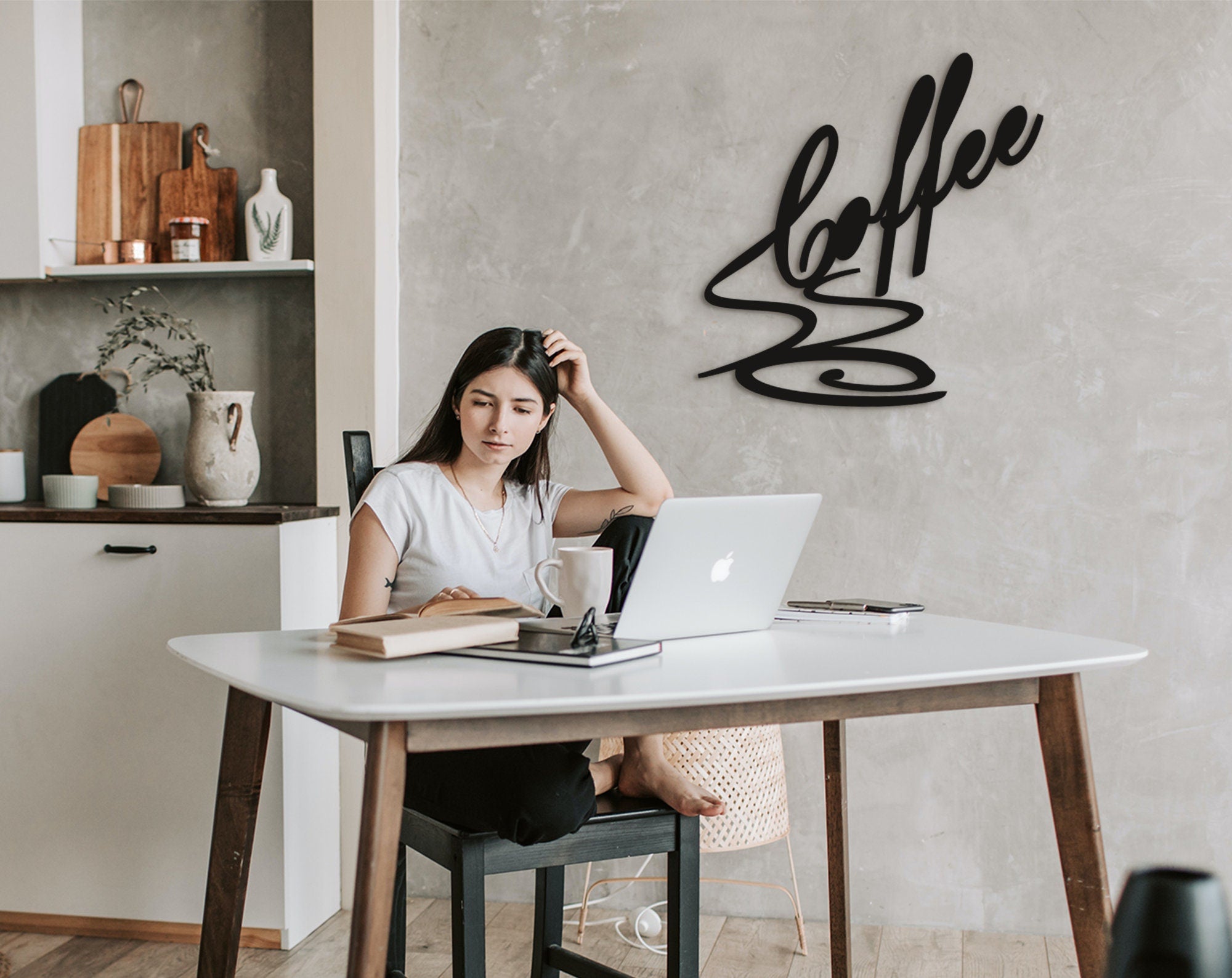 Coffee Sign: Laser Cut Wood Wall Art, Coffee Bar Decor