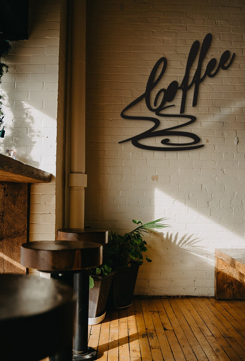 Coffee Sign: Laser Cut Wood Wall Art, Coffee Bar Decor