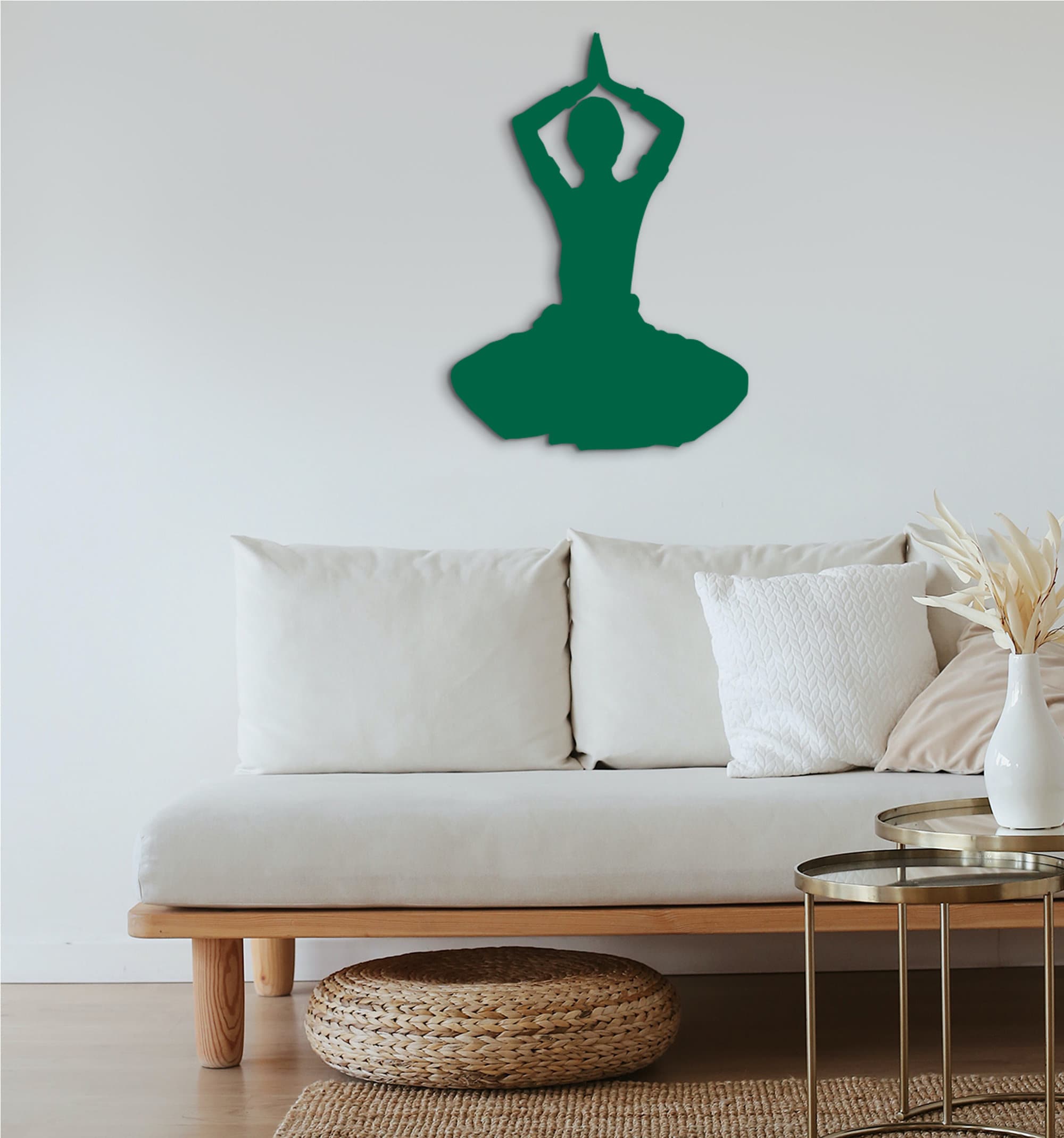 Buddha Yoga Wood Wall Art: Spiritual Home Decor