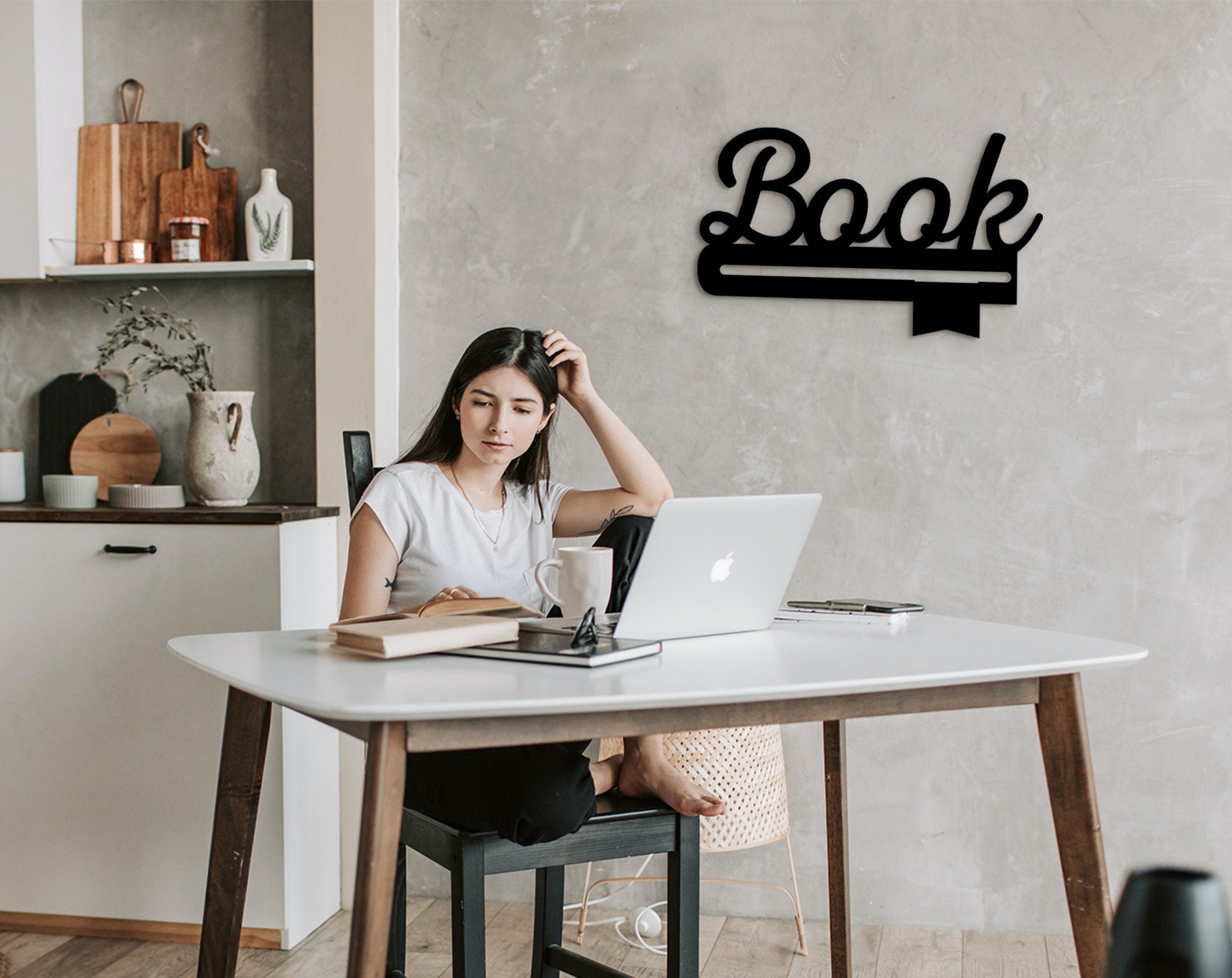 Book Sign Wall Decor: Laser Cut Wood Art