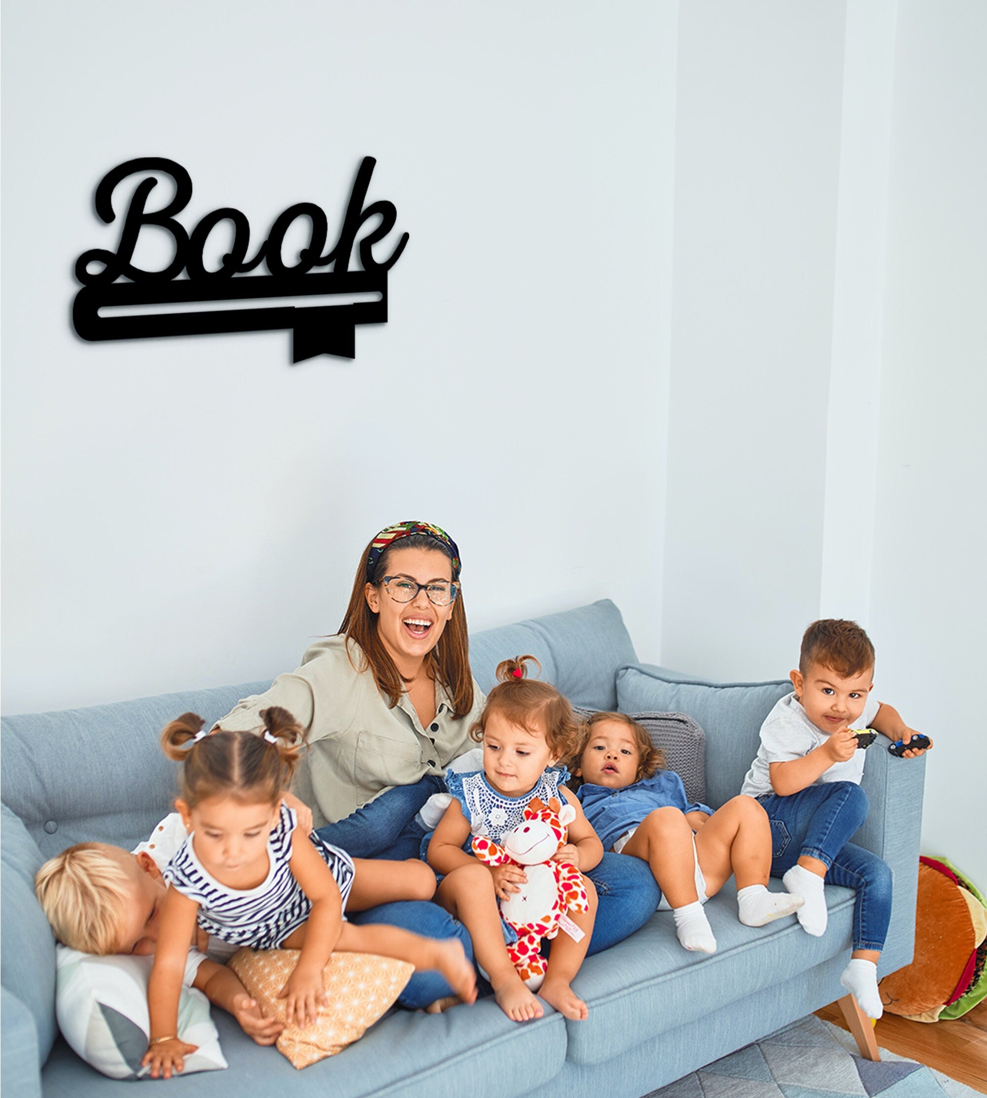 Book Sign Wall Decor: Laser Cut Wood Art