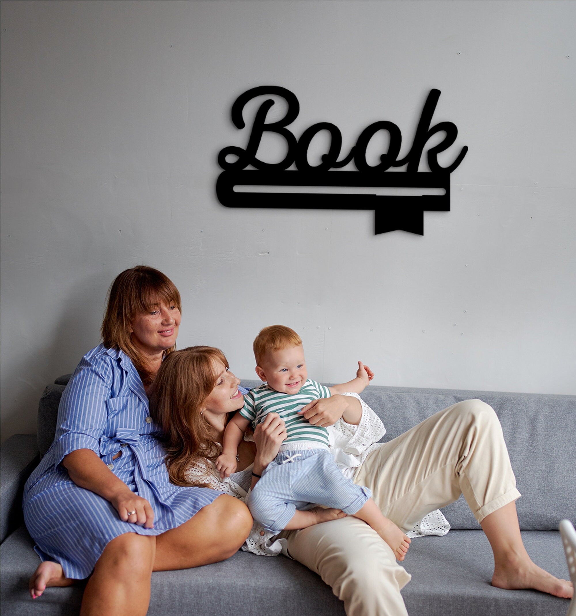 Book Sign Wall Decor: Laser Cut Wood Art