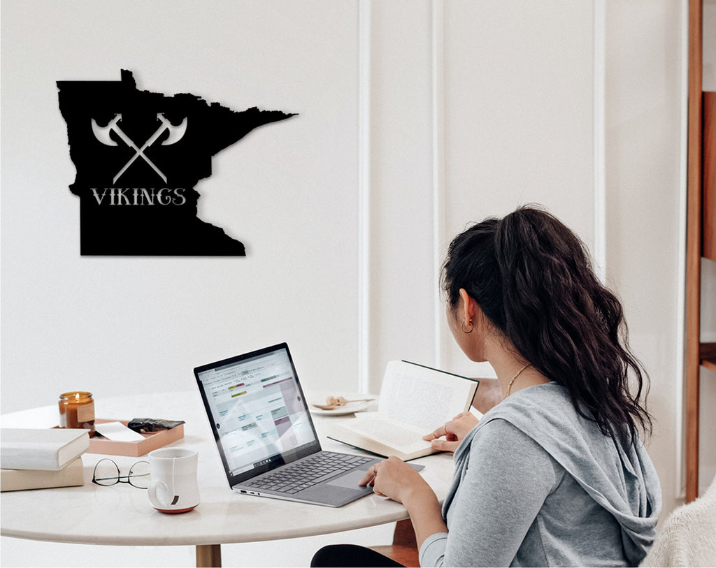 Vikings Map Wood Wall Art: Norse Decor
