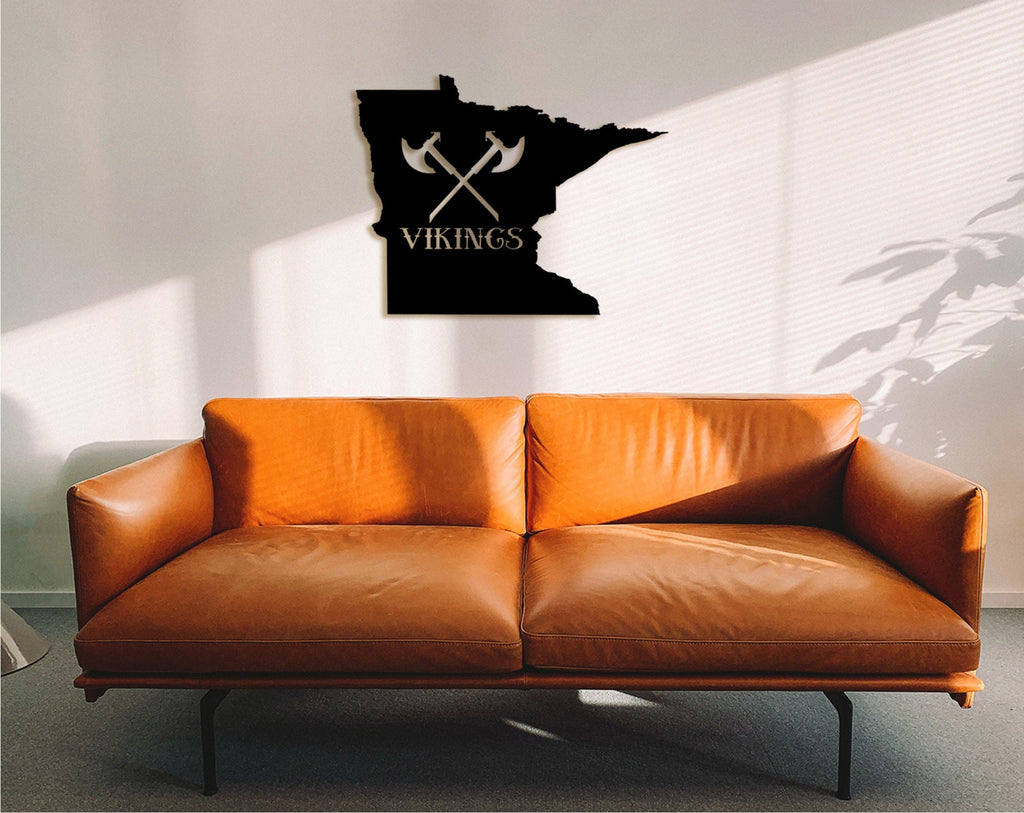 Vikings Map Wood Wall Art: Norse Decor
